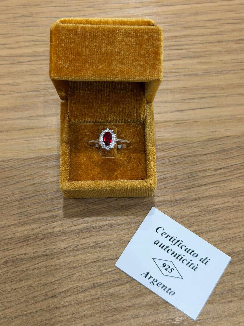 ANELLO KATE ROSSO ARGENTO 925