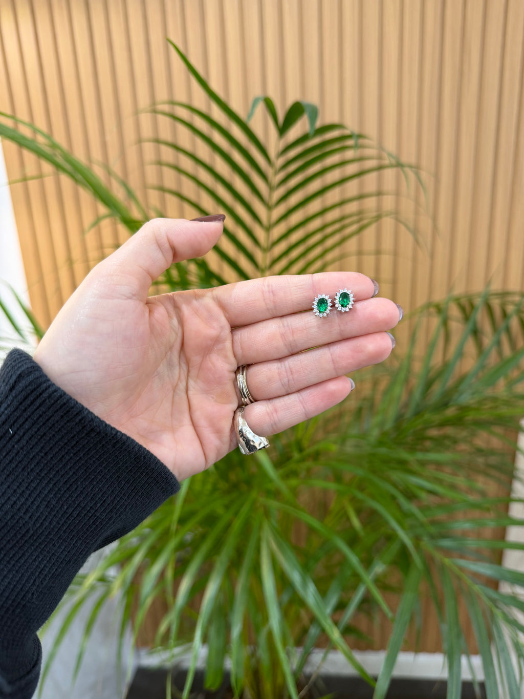 ORECCHINI KATE ARGENTO 925 ZIRCONI VERDI