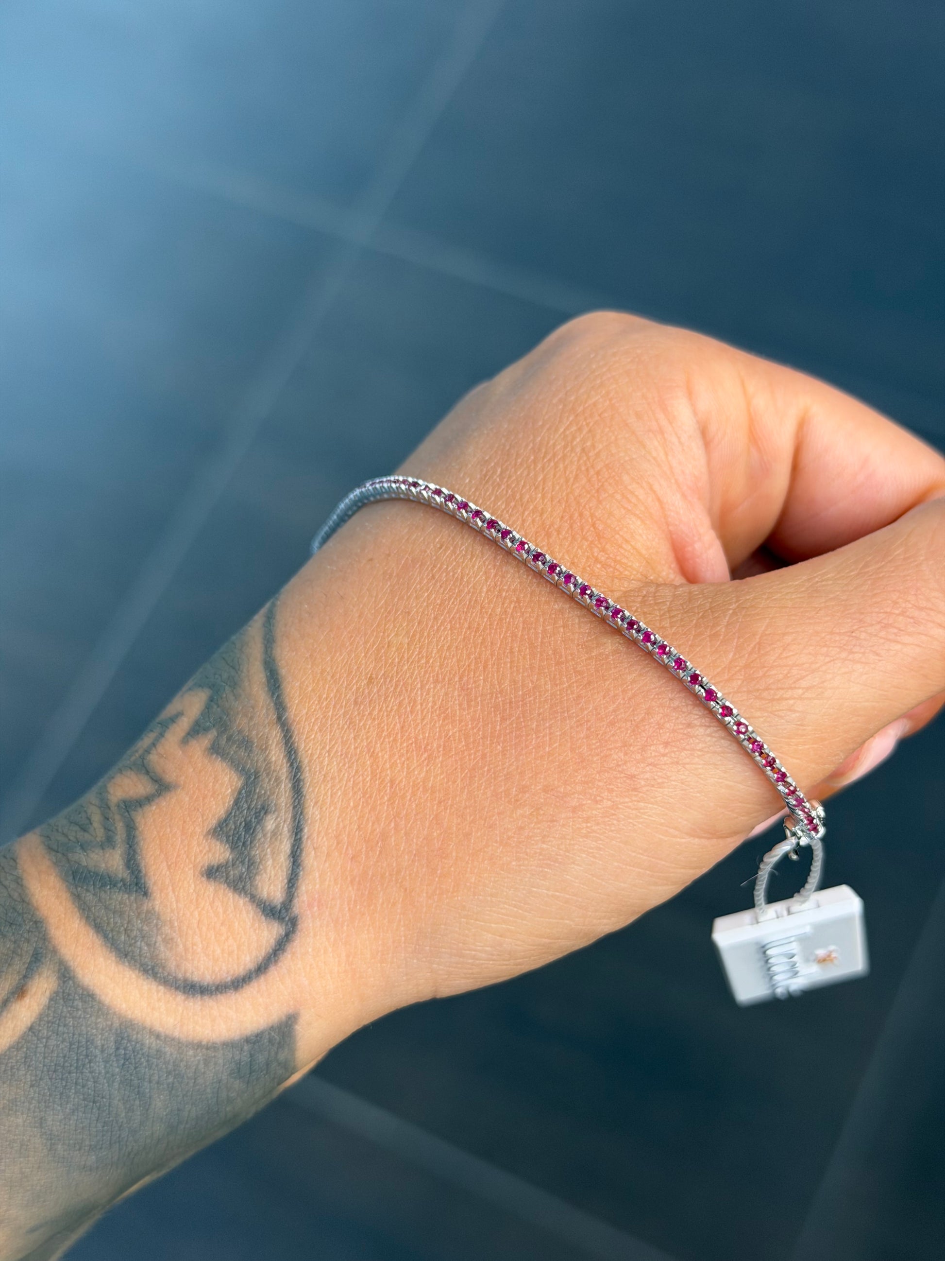 BRACCIALE TENNIS ORO CON RUBINI