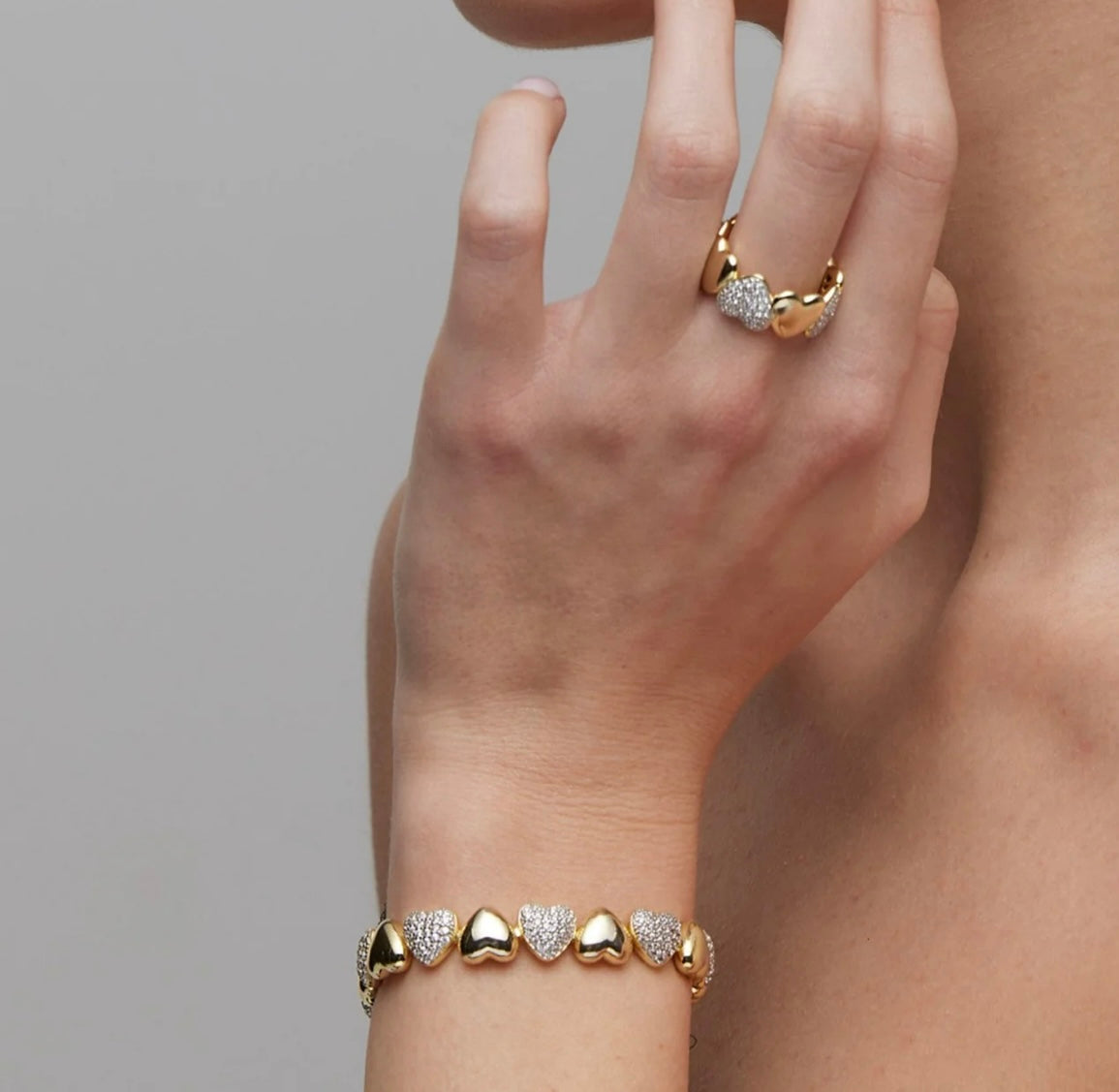BRACCIALE CUORI IN ARGENTO DORATO SOGNI