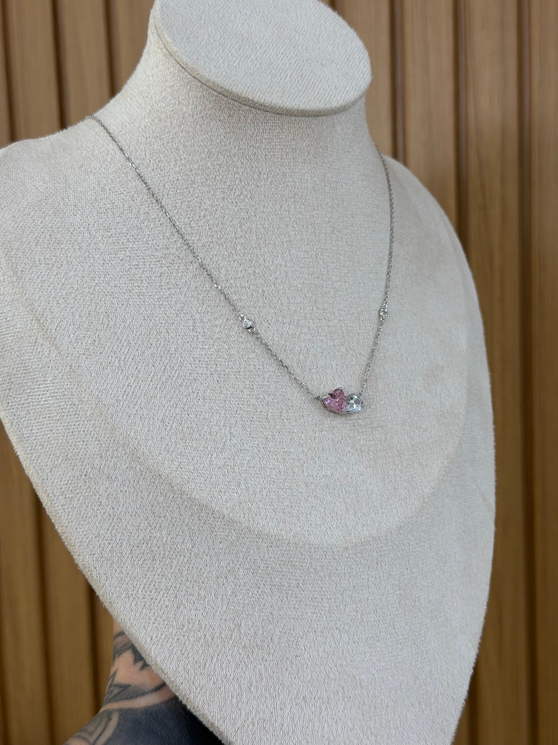 COLLANA GOCCIA E CUORE ARGENTO 925