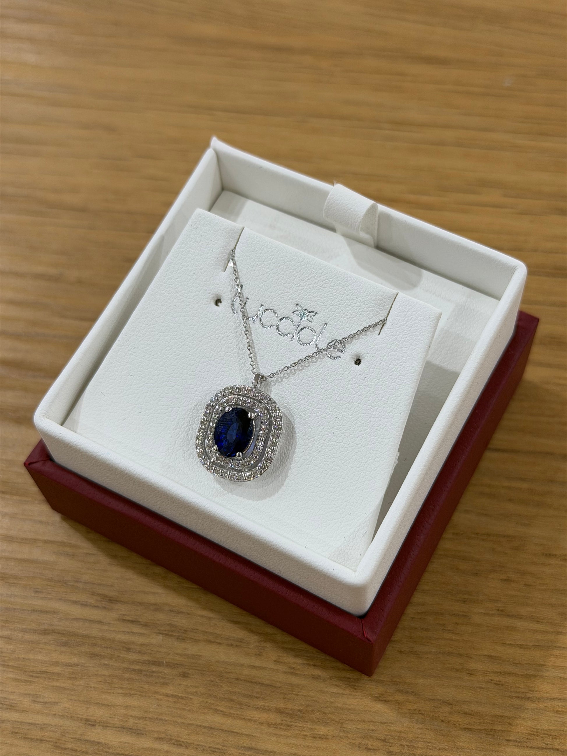 COLLANA ORO 18KT CON DIAMANTI E ZAFFIRO BLU LUCCIOLE