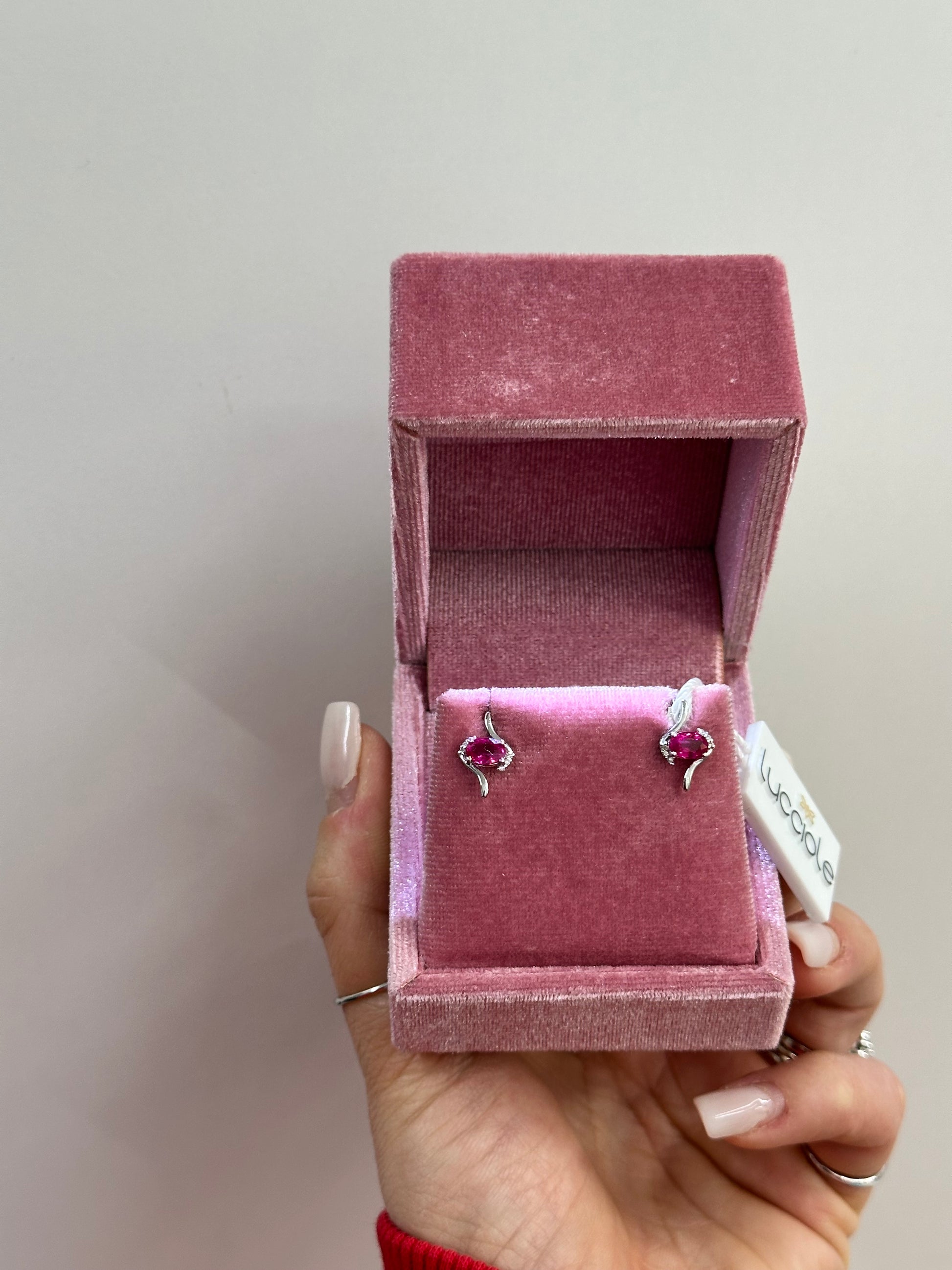 ORECCHINI ORO 18KT CON RUBINI E DIAMANTI