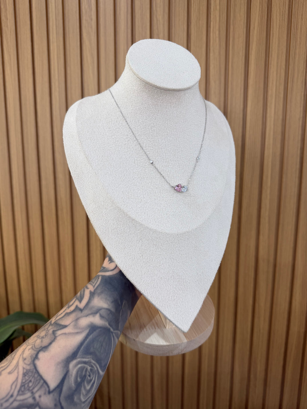 COLLANA GOCCIA E CUORE ARGENTO 925