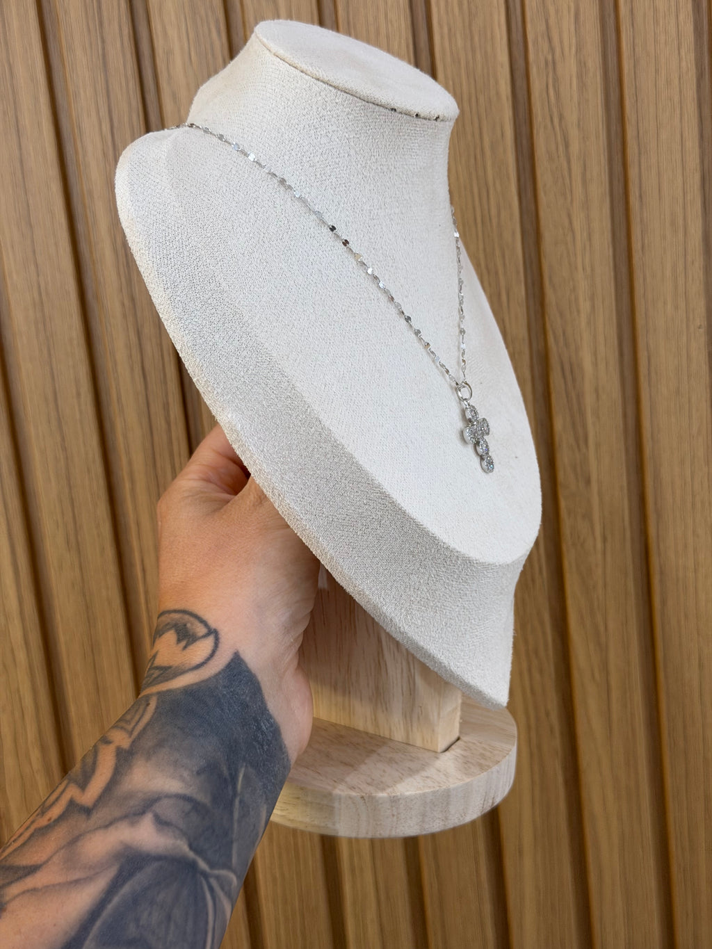 COLLANA ORO 18KT CROCE CON ZIRCONI