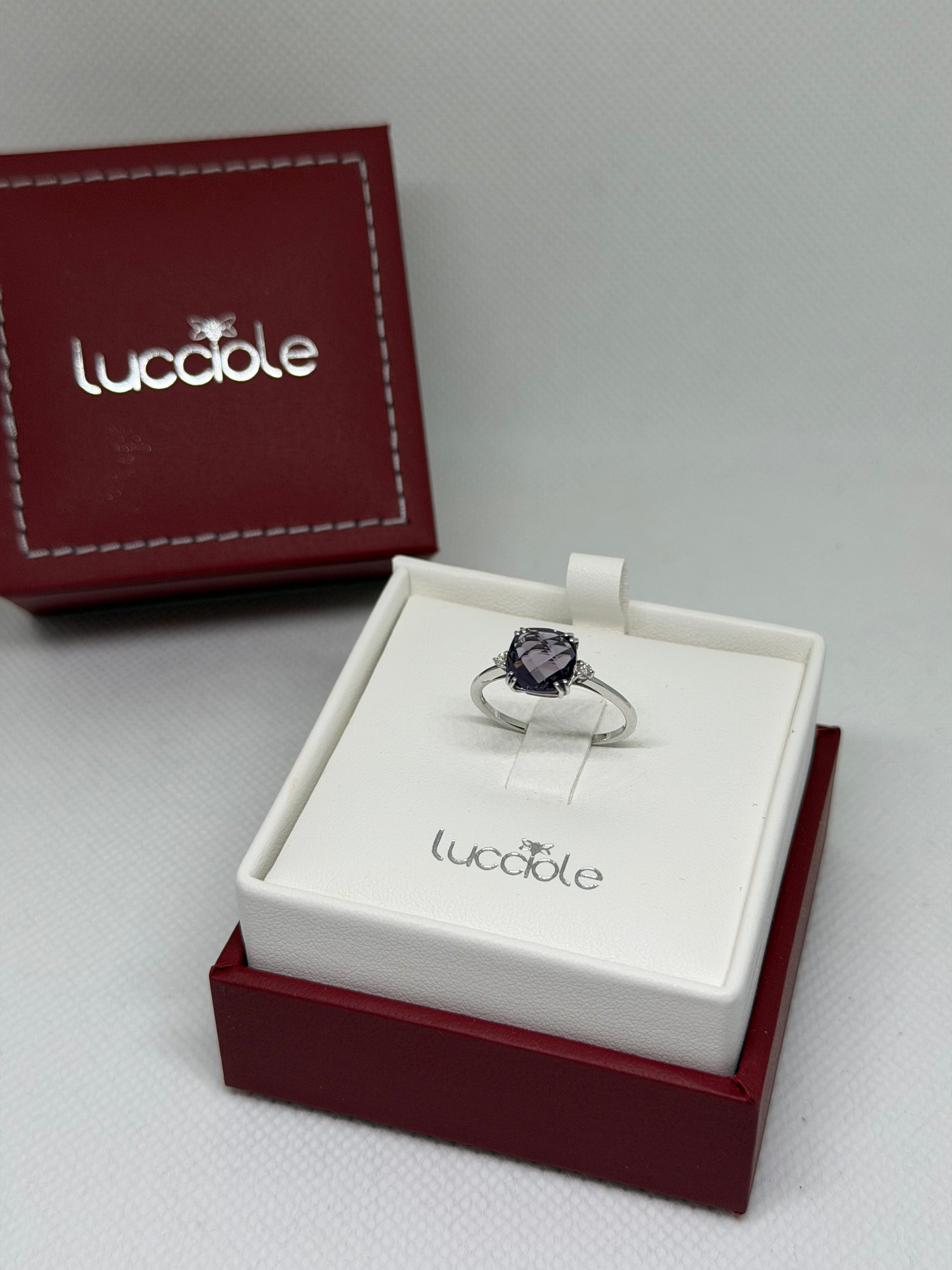 ANELLO ORO 9 CARATI CON DIAMANTINI LUCCIOLE