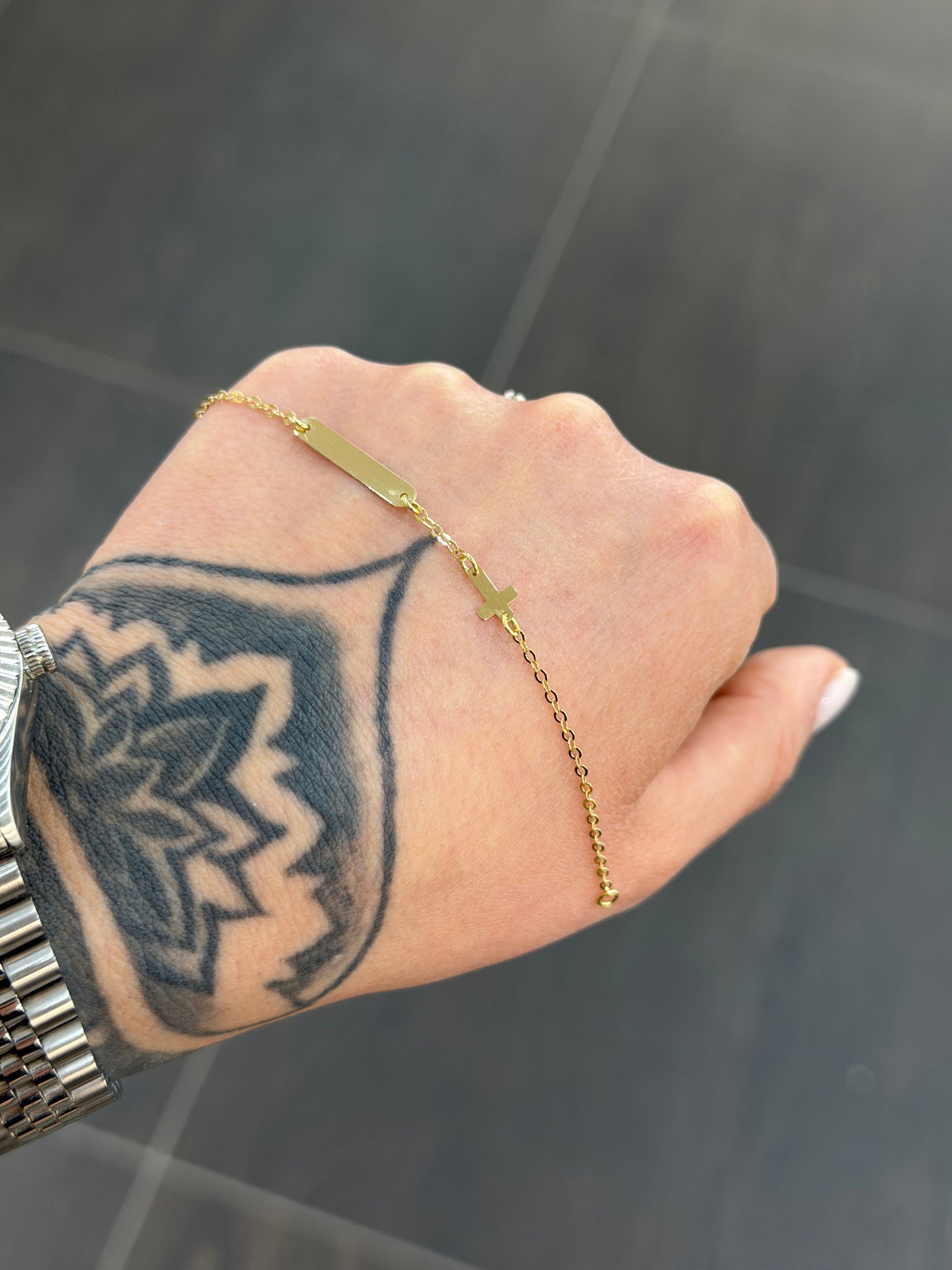 BRACCIALE BATTESIMALE CON CROCE ORO 18KT