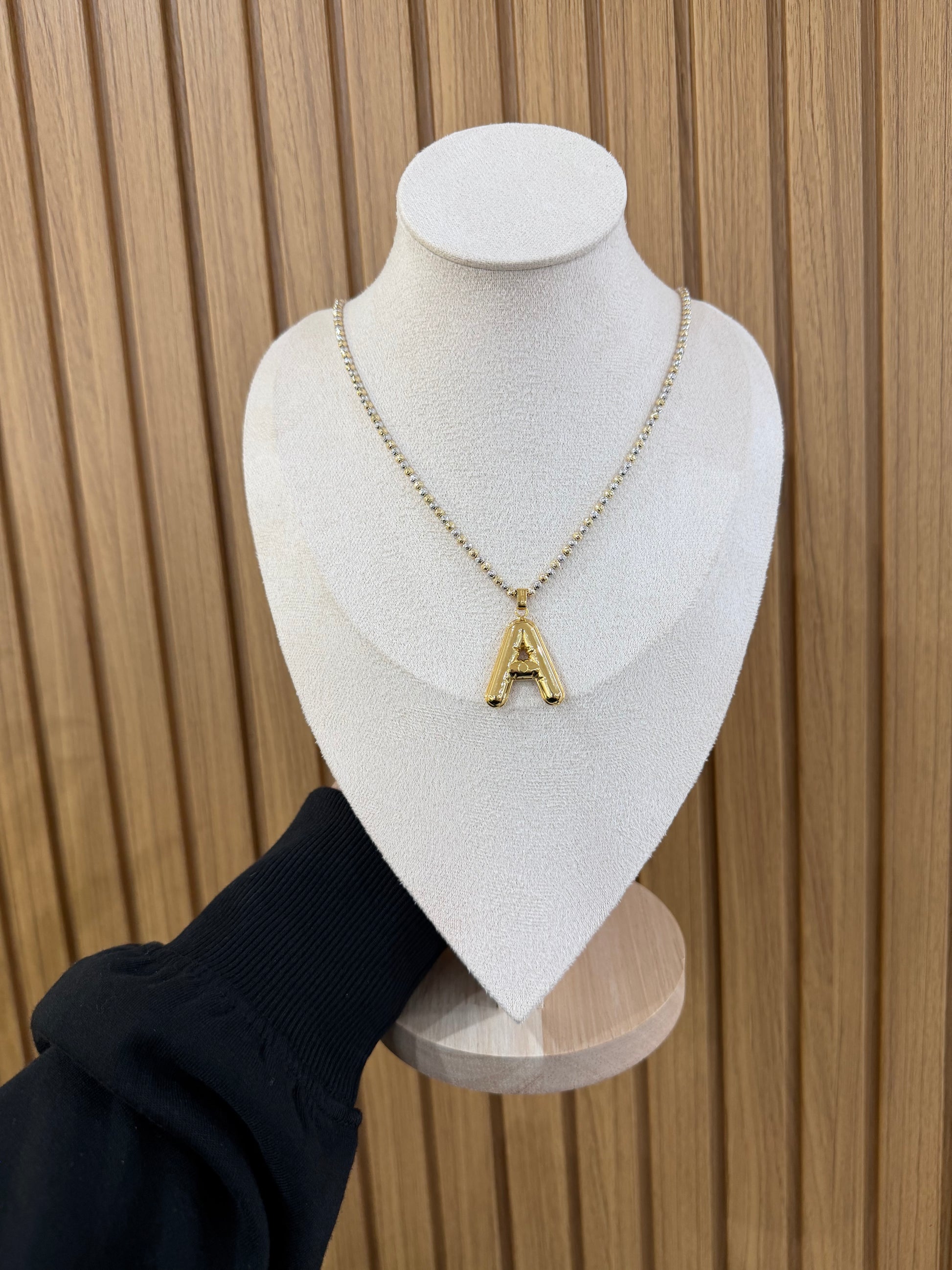 COLLANA MILLE LUCI BICOLORE CON INIZIALE A ELETTROFORMATA