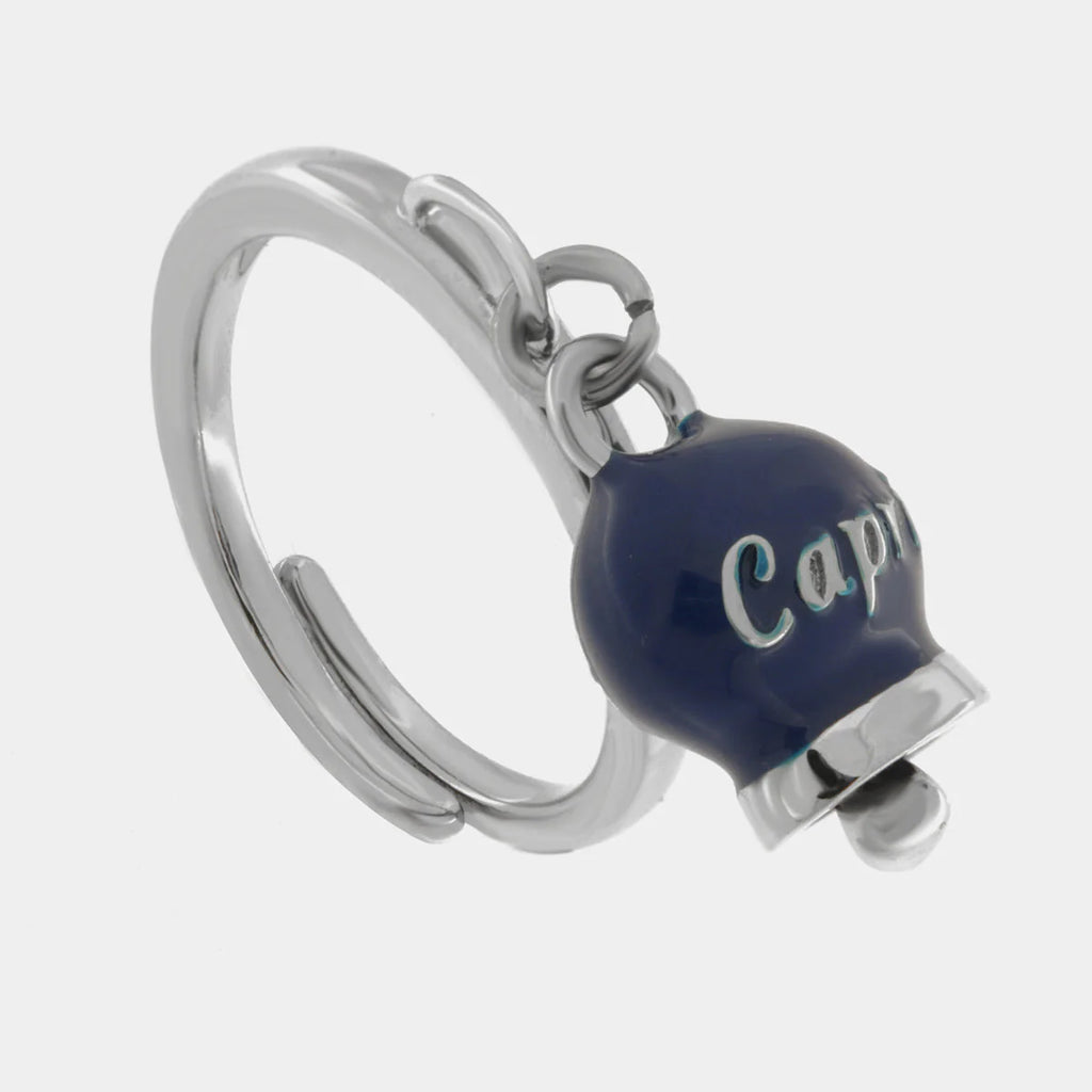ANELLO AMO CAPRI CAMPANELLA BLU IN ACCIAIO