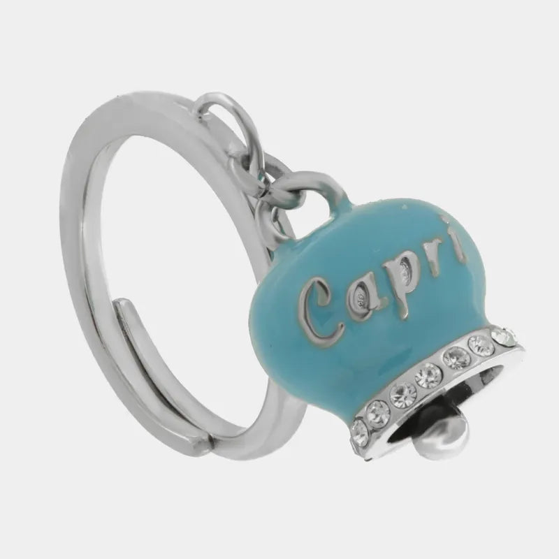 ANELLO AMO CAPRI IN ACCIAIO CAMPANELLA AZZURRA