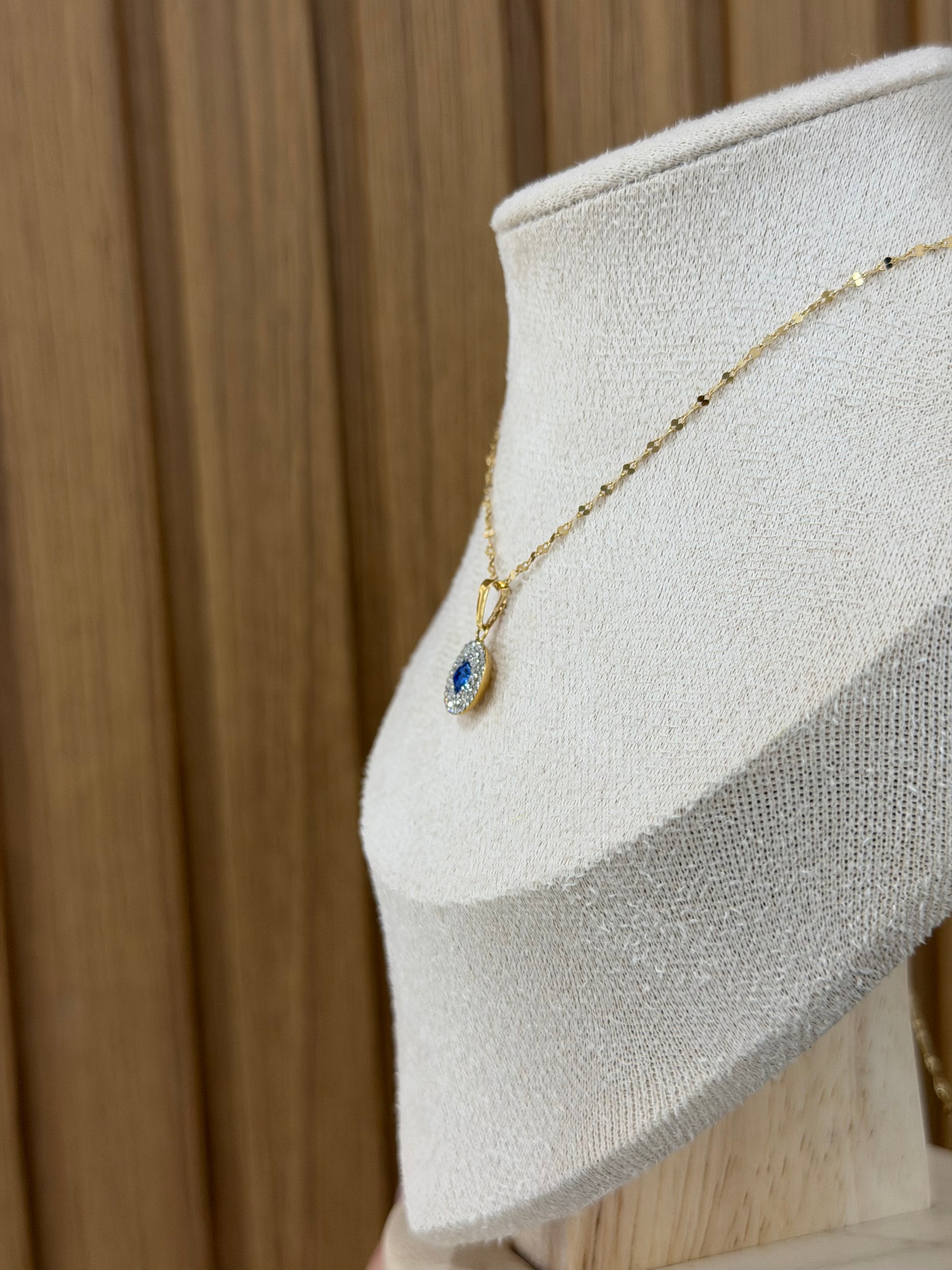 COLLANA ORO 18KT CON CIONDOLO BLUE