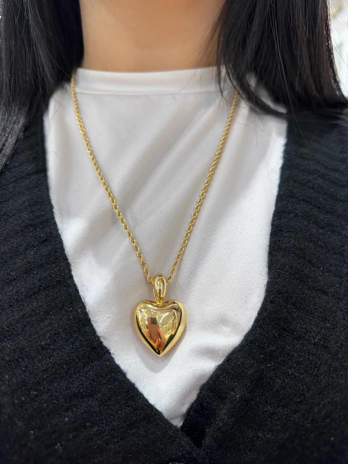 COLLANA ORO 18KT CUORE ELETTROFORMATO