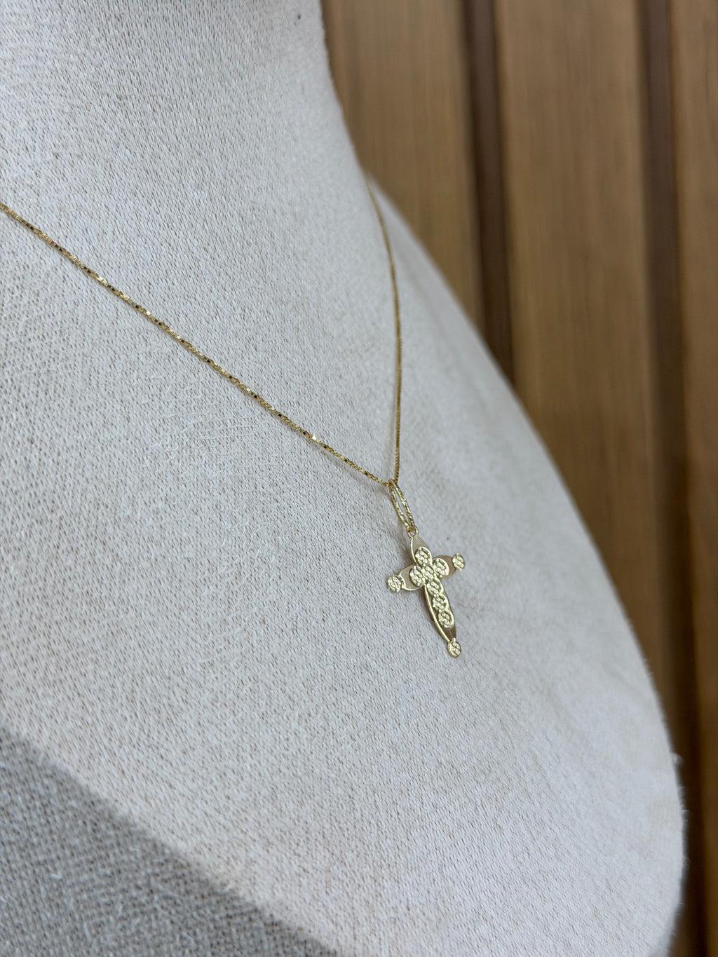 COLLANA ORO 18KT VENEZIANA CON CIONDOLO CROCE