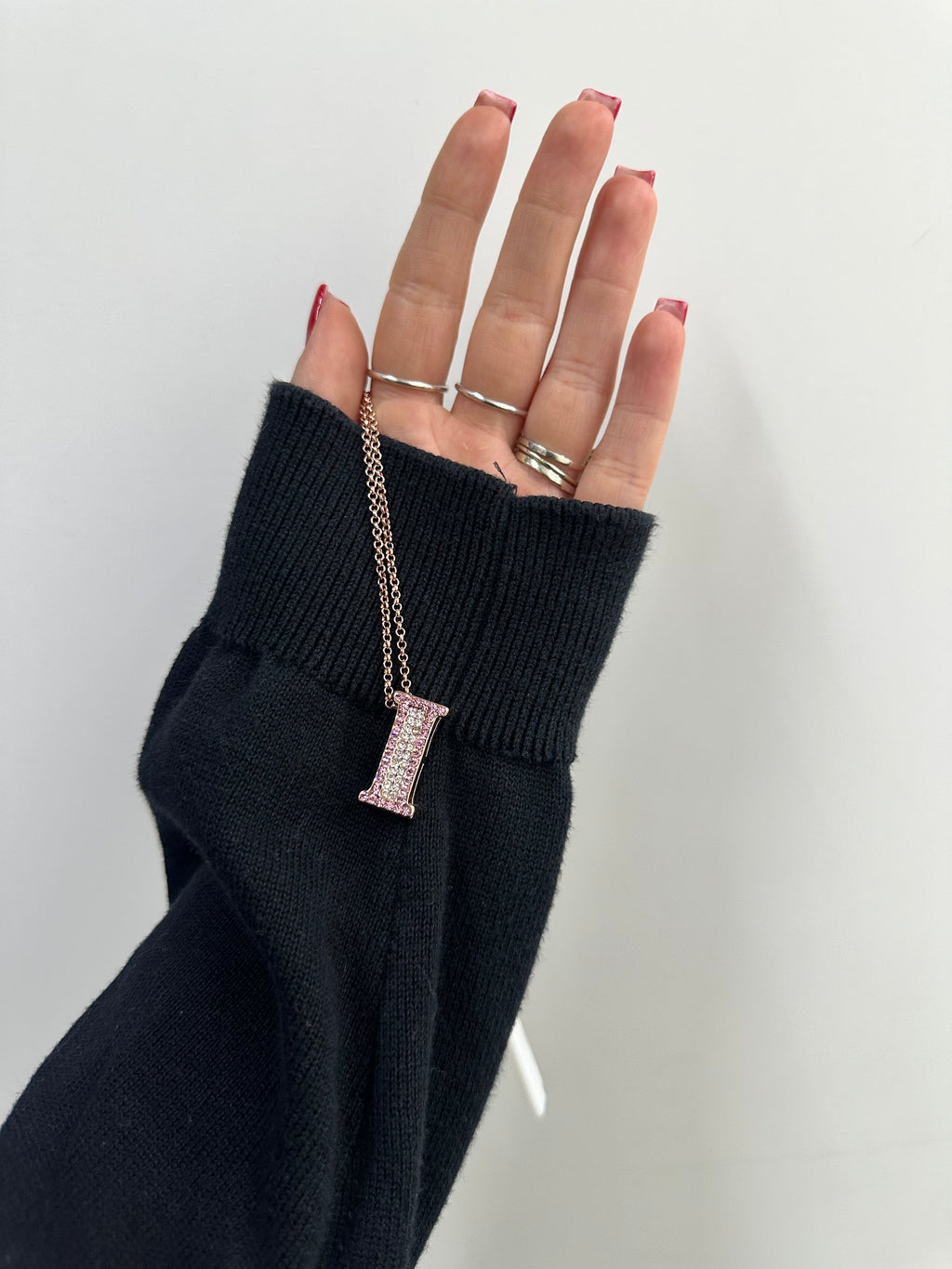 COLLANA INIZIALE PICCOLA MEWO ROSA