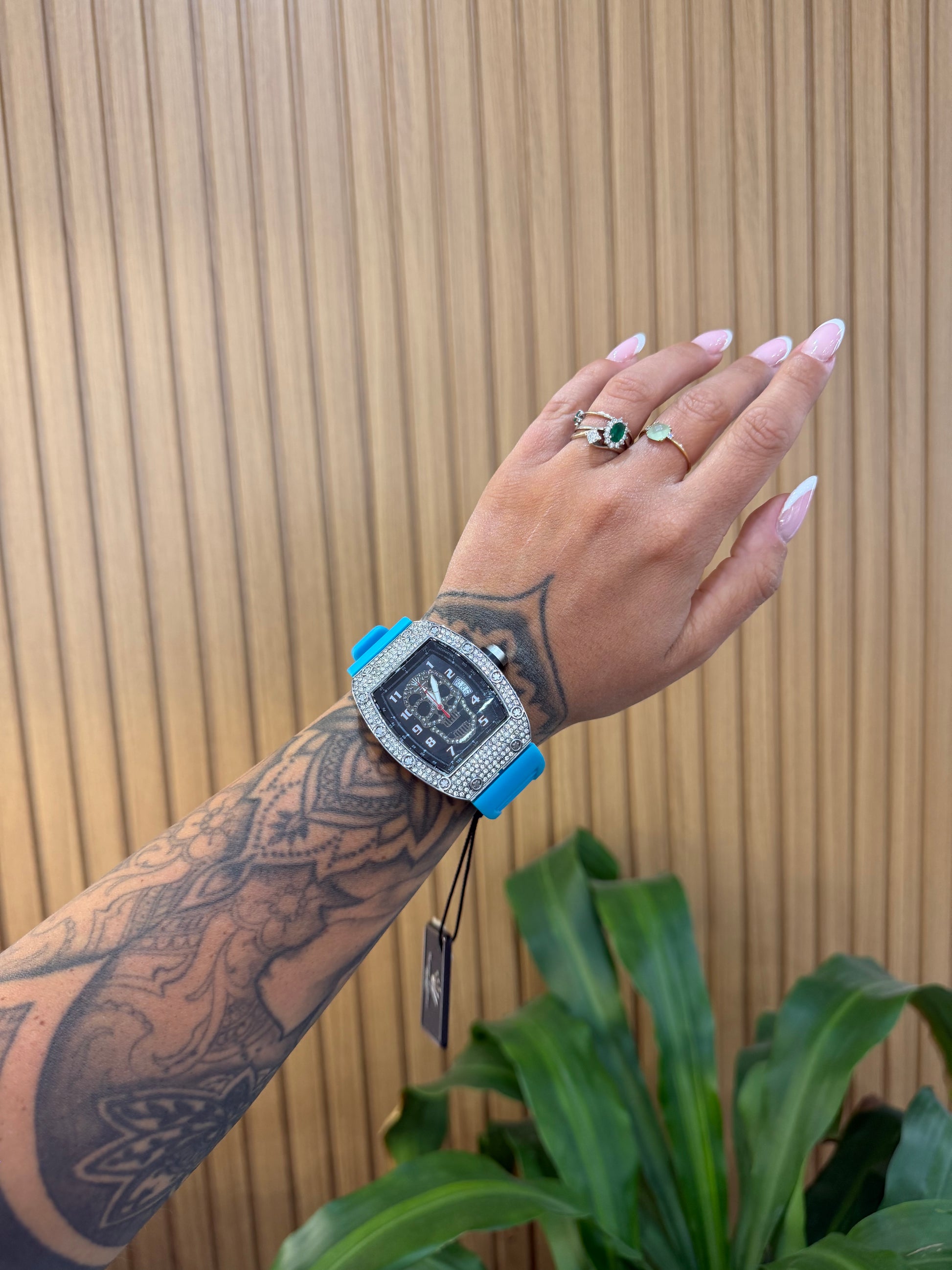 OROLOGIO RAPPER AMERICA CELESTE