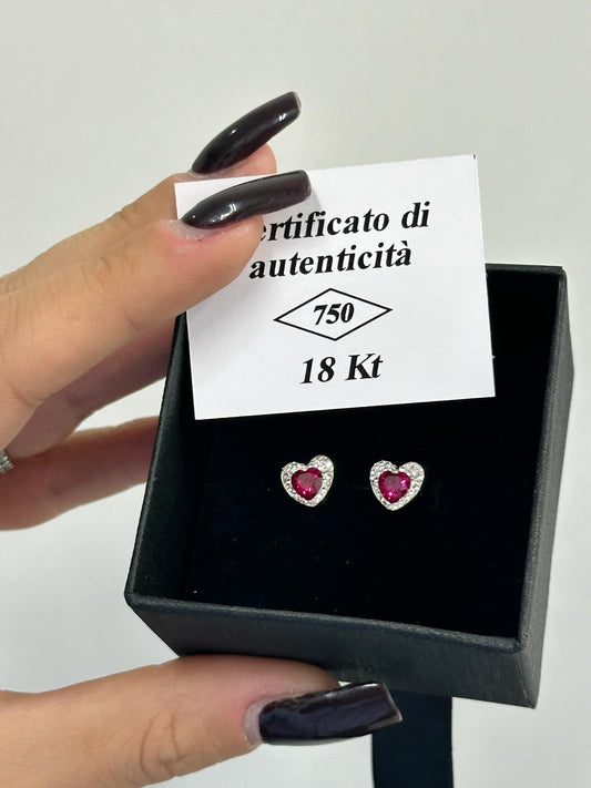 ORECCHINI A CUORICINI IN ORO 18KT