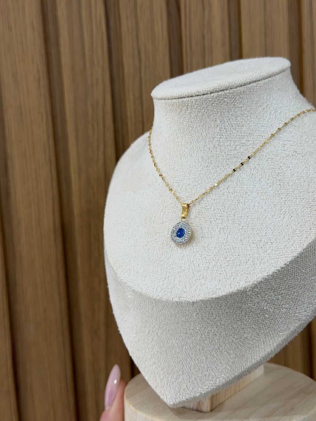COLLANA ORO 18KT CON CIONDOLO BLUE
