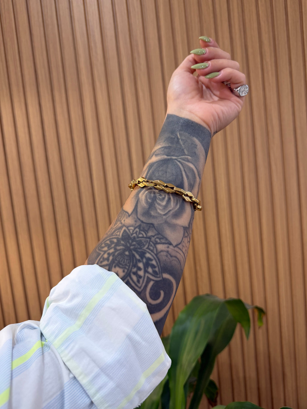 BRACCIALE ARTEMISIA ACCIAIO CON DORATURA