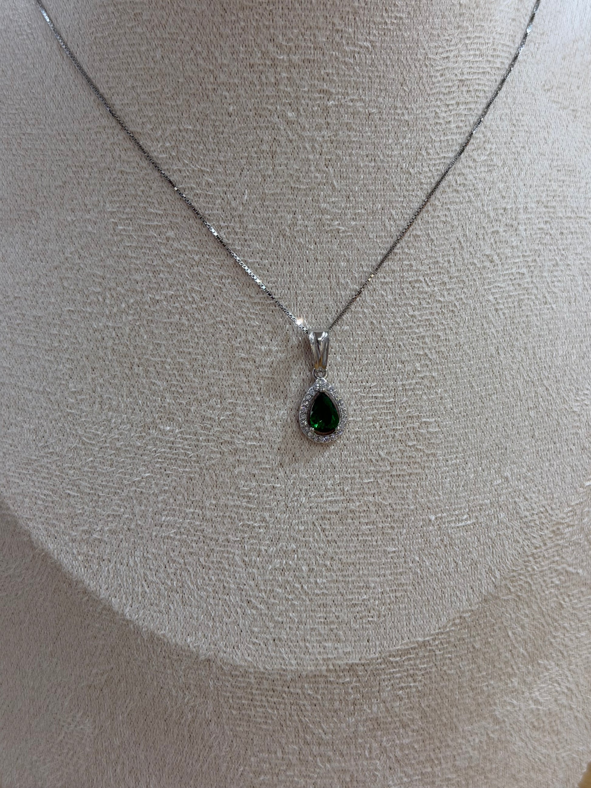 COLLANA DIANA ARGENTO 925 ZIRCONI VERDI