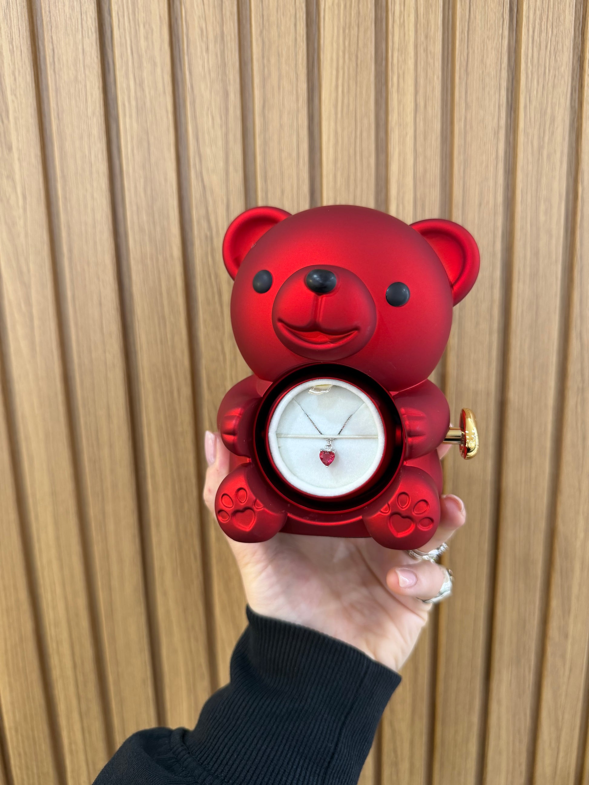 BOX MINI TEDDY CON COLLANA MINI CUORICINO ARGENTO 925