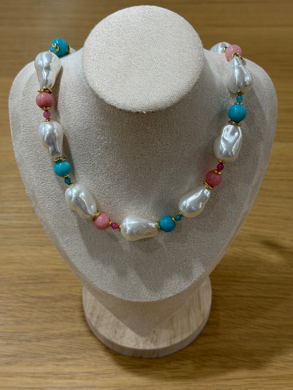 COLLANA AMO VENEZIA GIRO DI PERLE CON SFERE COLORATE