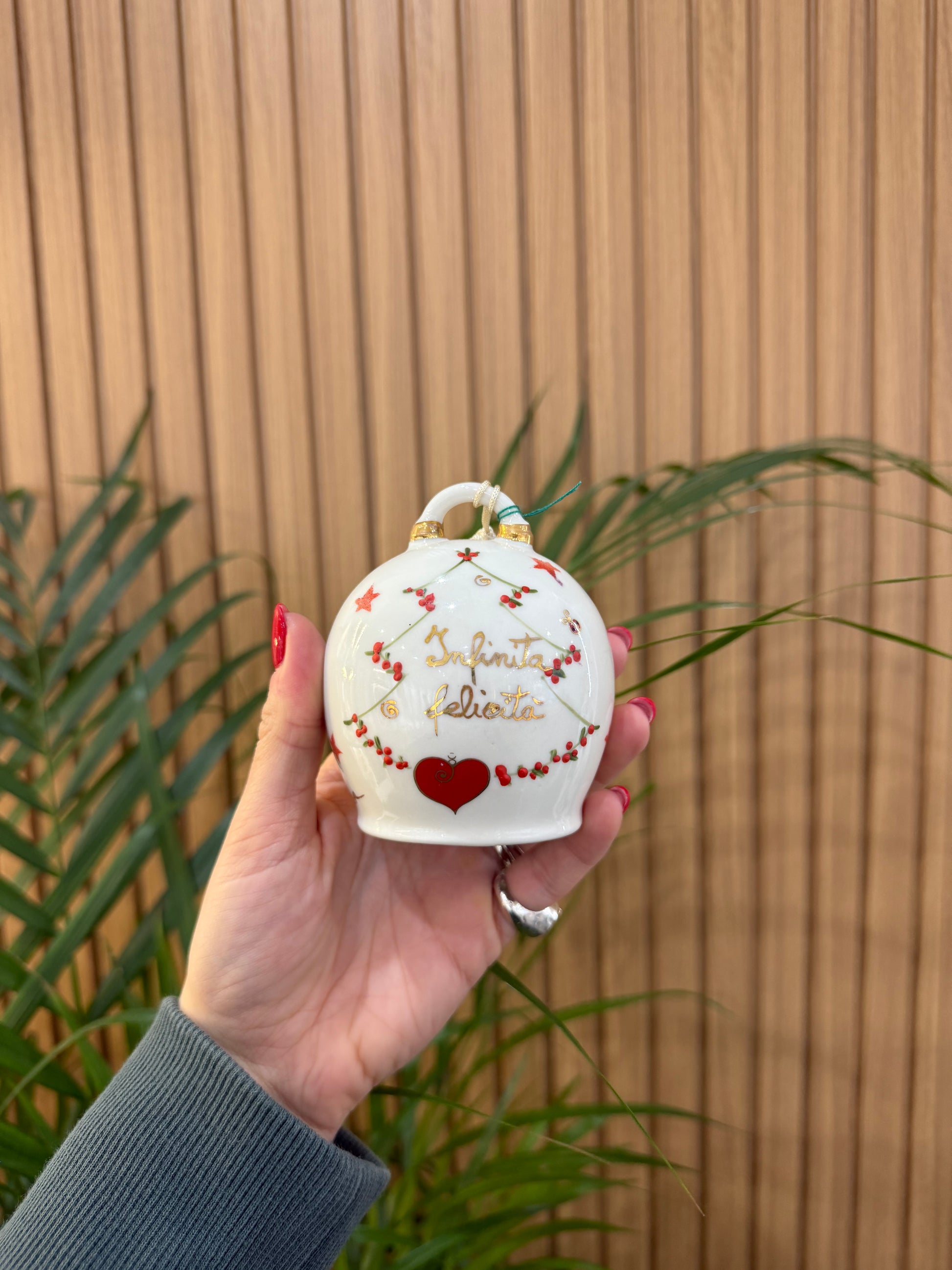 CAMPANELLA INFINITA FELICITÀ CERAMICA DI CAPODIMONTE