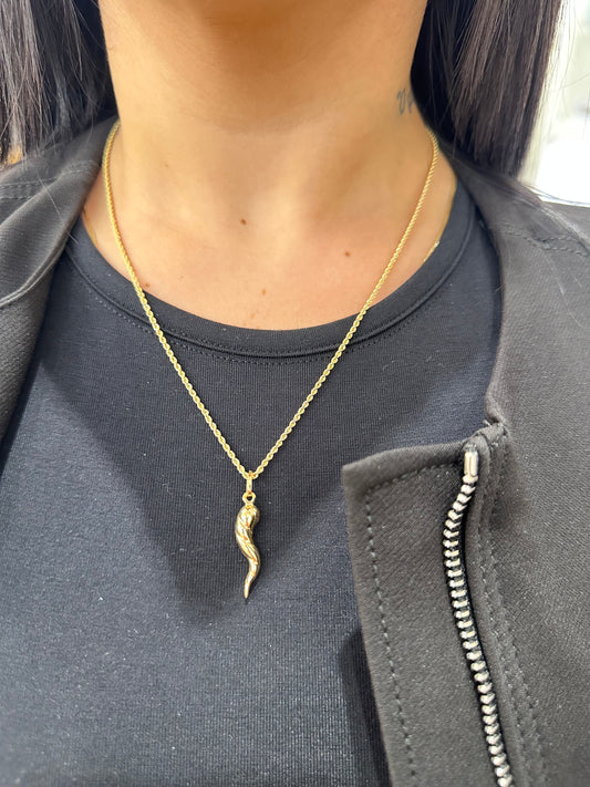 COLLANA CORNO PICCOLO ORO 18KT