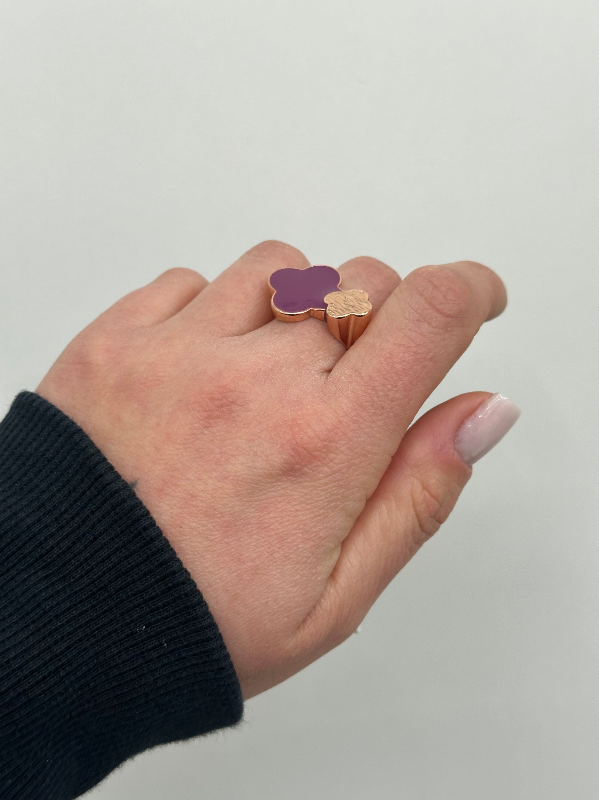 ANELLO DOPPIO QUADRIFOGLIO