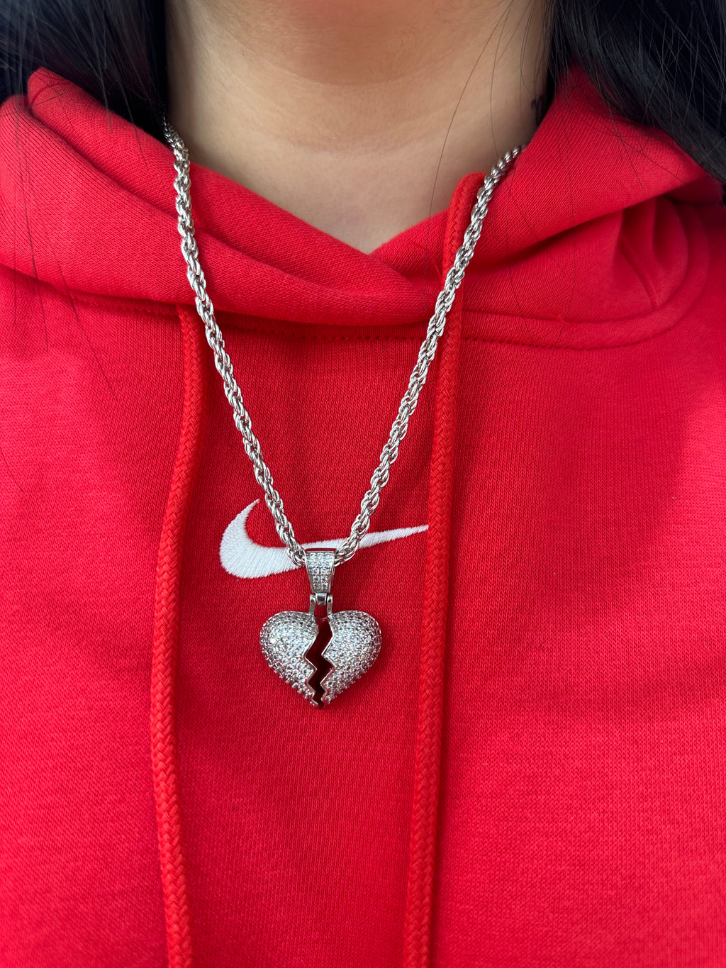 COLLANA HEART BROKEN ACCIAIO