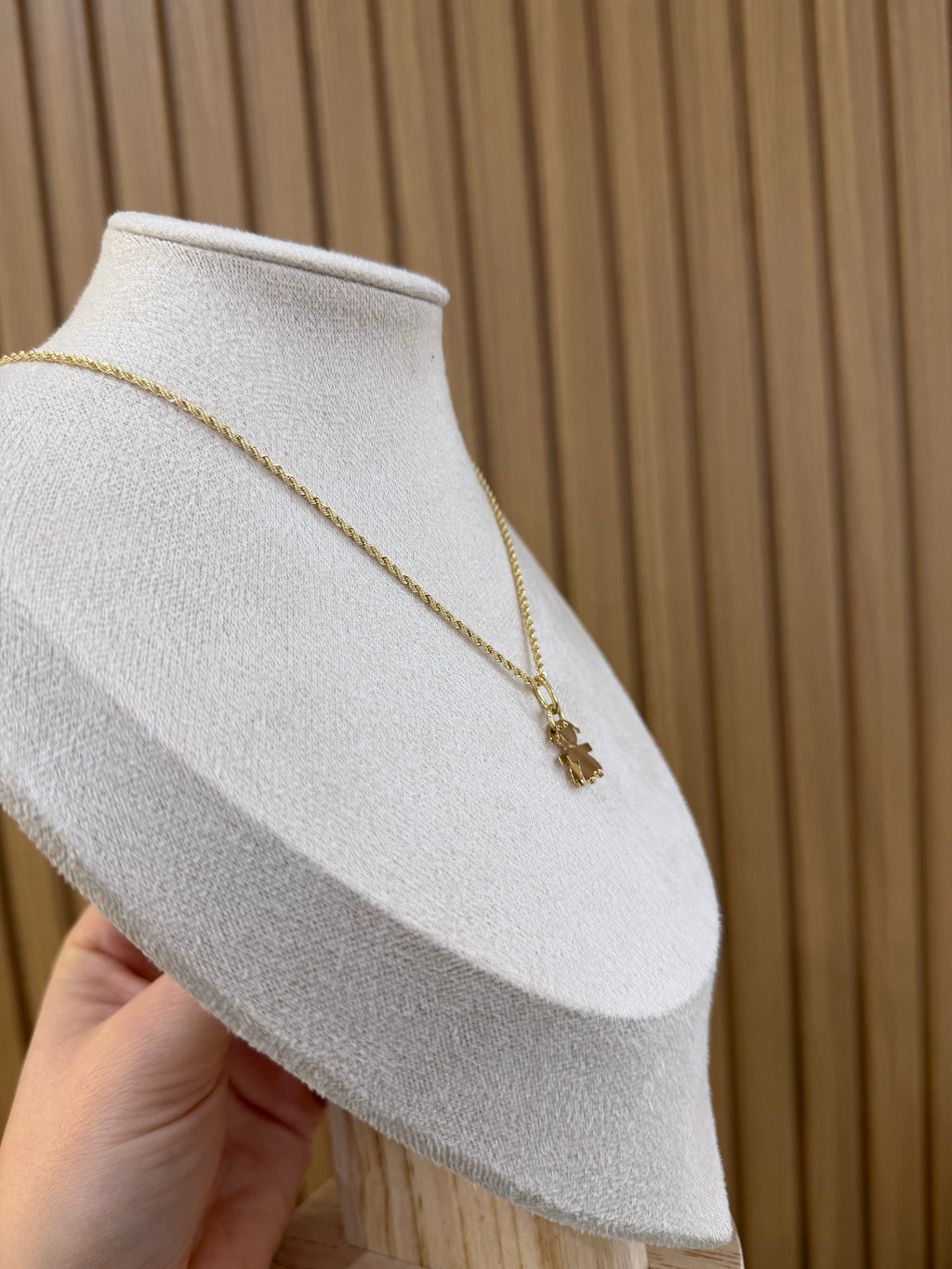 COLLANA ORO 18KT LASER CON BIMBA