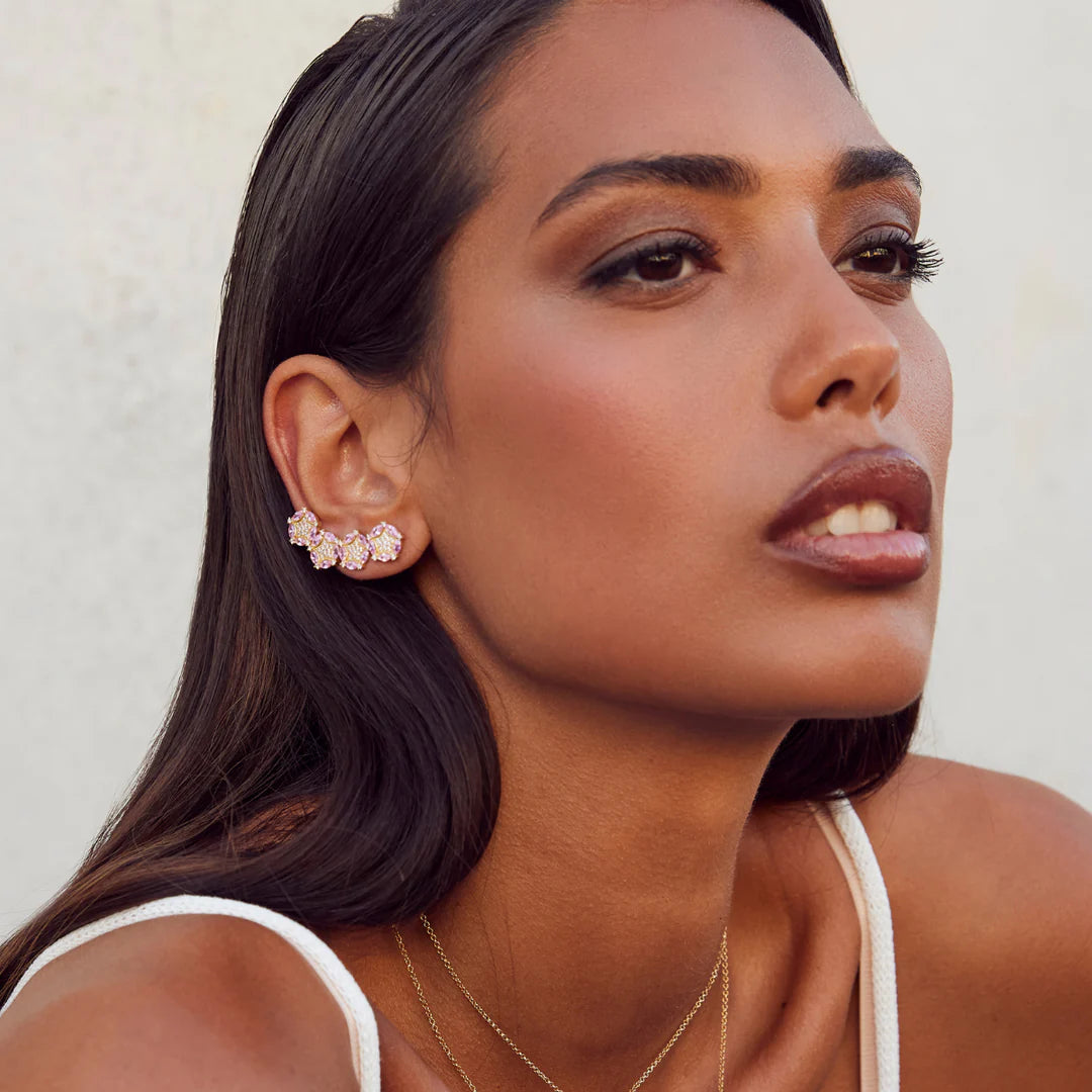 ORECCHINI TRE TOPPE MARQUISE ROSA LAURA P