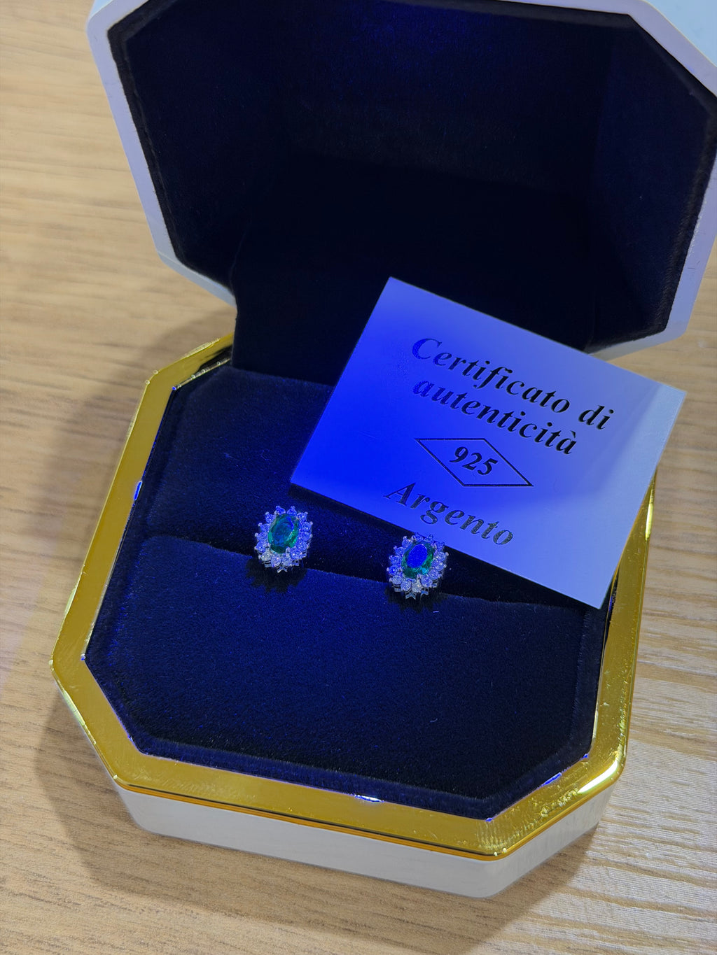 ORECCHINI KATE ARGENTO 925 ZIRCONI VERDI