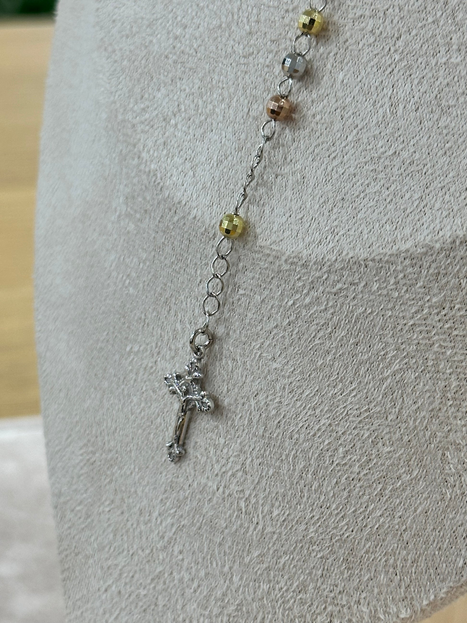 COLLANA ROSARIO MILLE LUCI 3 COLORI ARGENTO 925