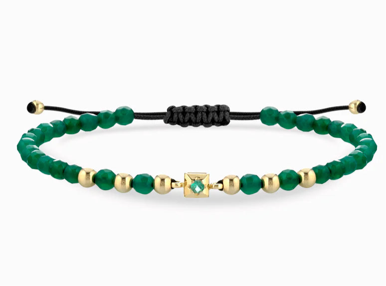 BRACCIALE LACCIO CON EMATITE VERDE DALU'