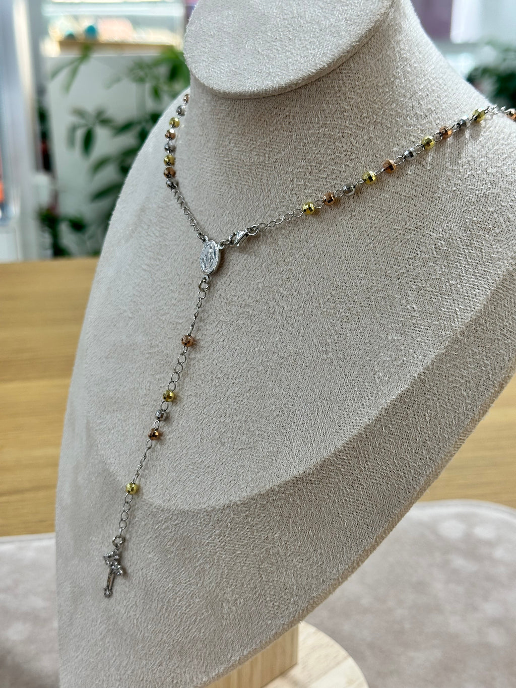 COLLANA ROSARIO MILLE LUCI 3 COLORI ARGENTO 925