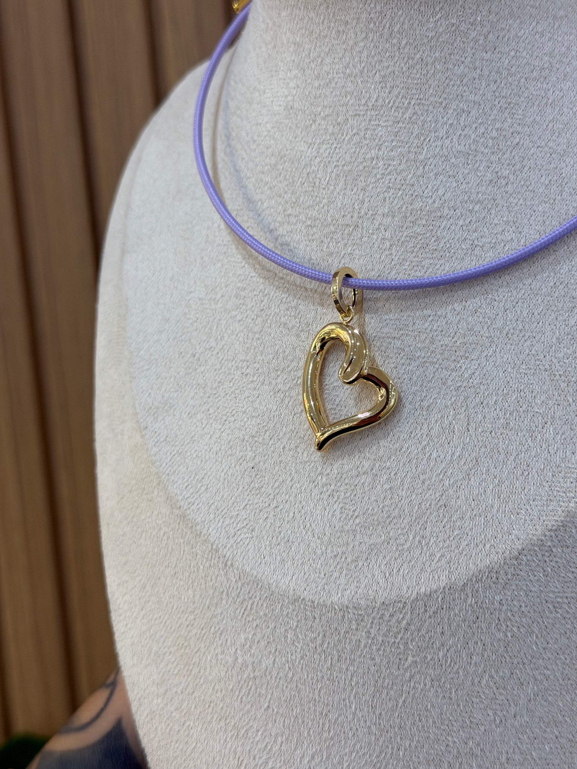 COLLANA CALAMITA CON CIONDOLO CUORE ORO 18KT