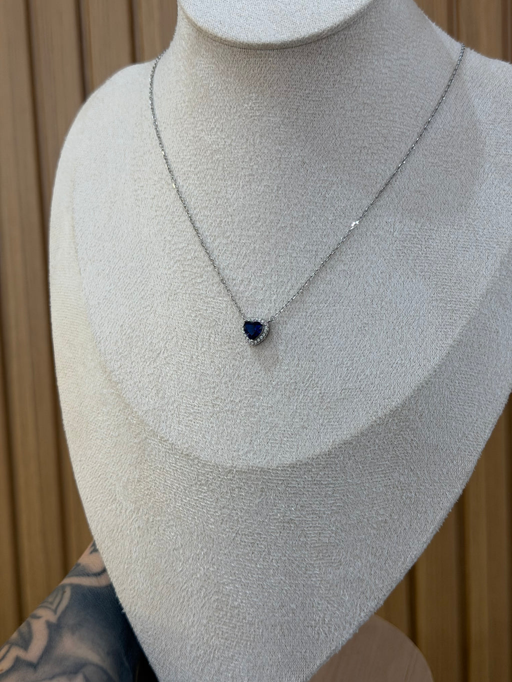 COLLANA CUORE BLU ARGENTO 925