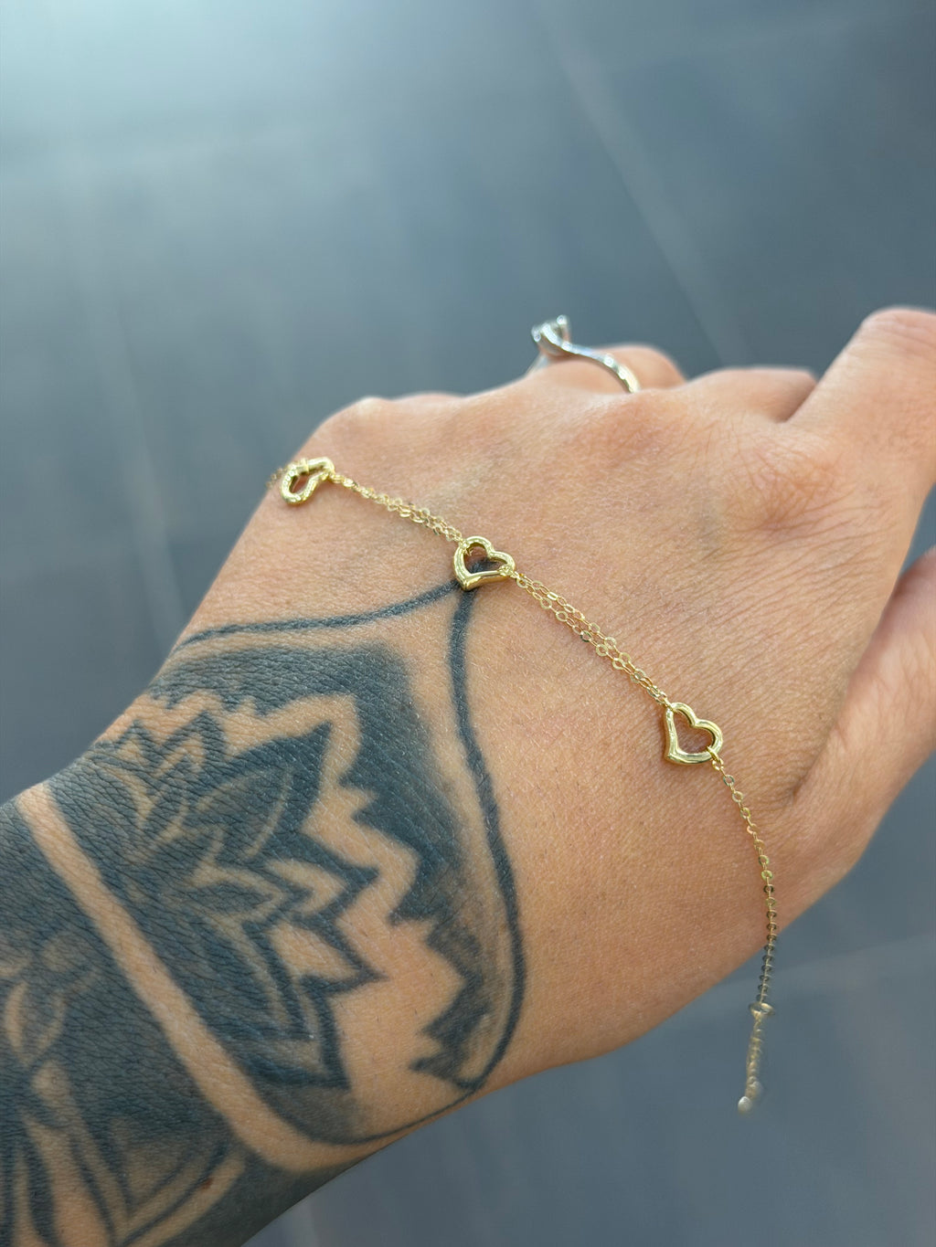 BRACCIALE ORO 18KT 3 CUORI