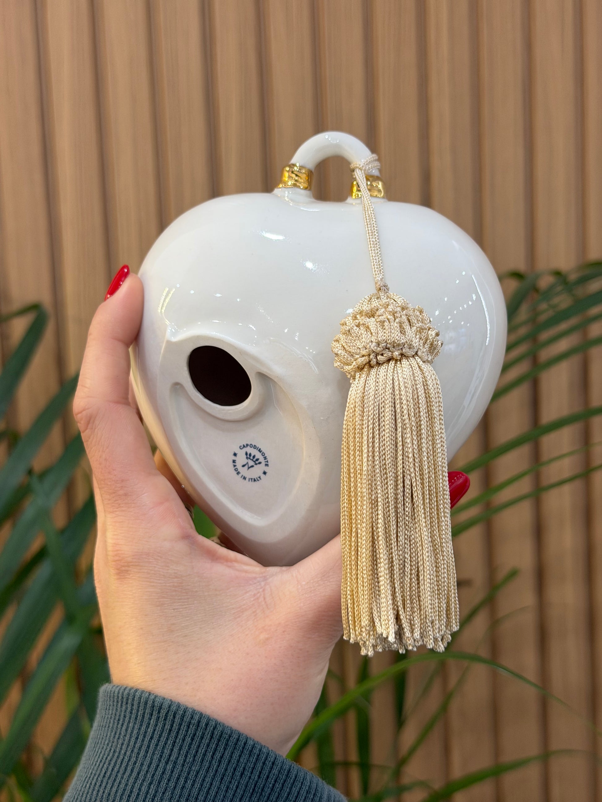 MEGA CUORE NATALIZIO CERAMICA DI CAPODIMONTE