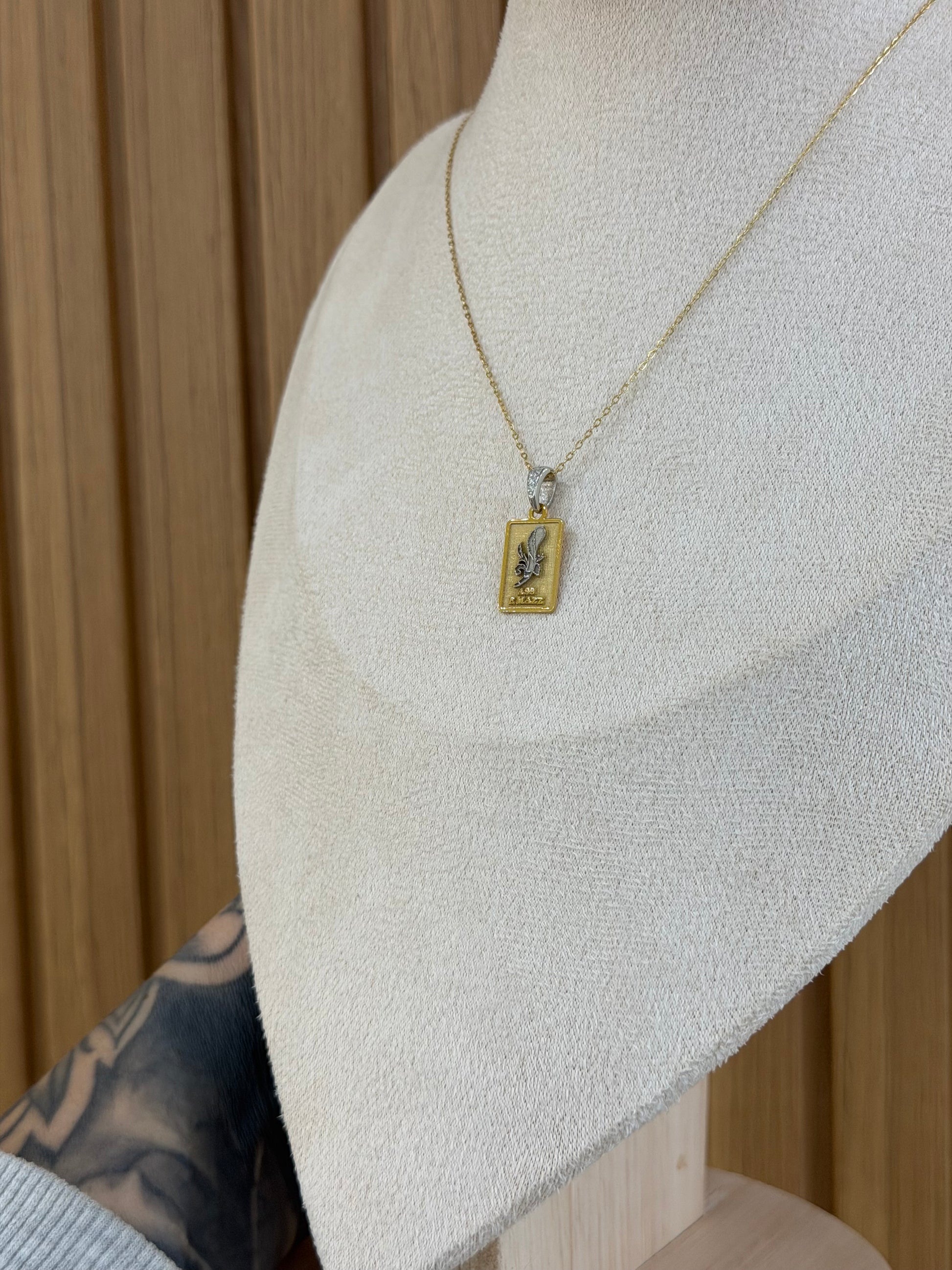 COLLANA MEDAGLIETTA ASSO DI BASTONI ARGENTO 925