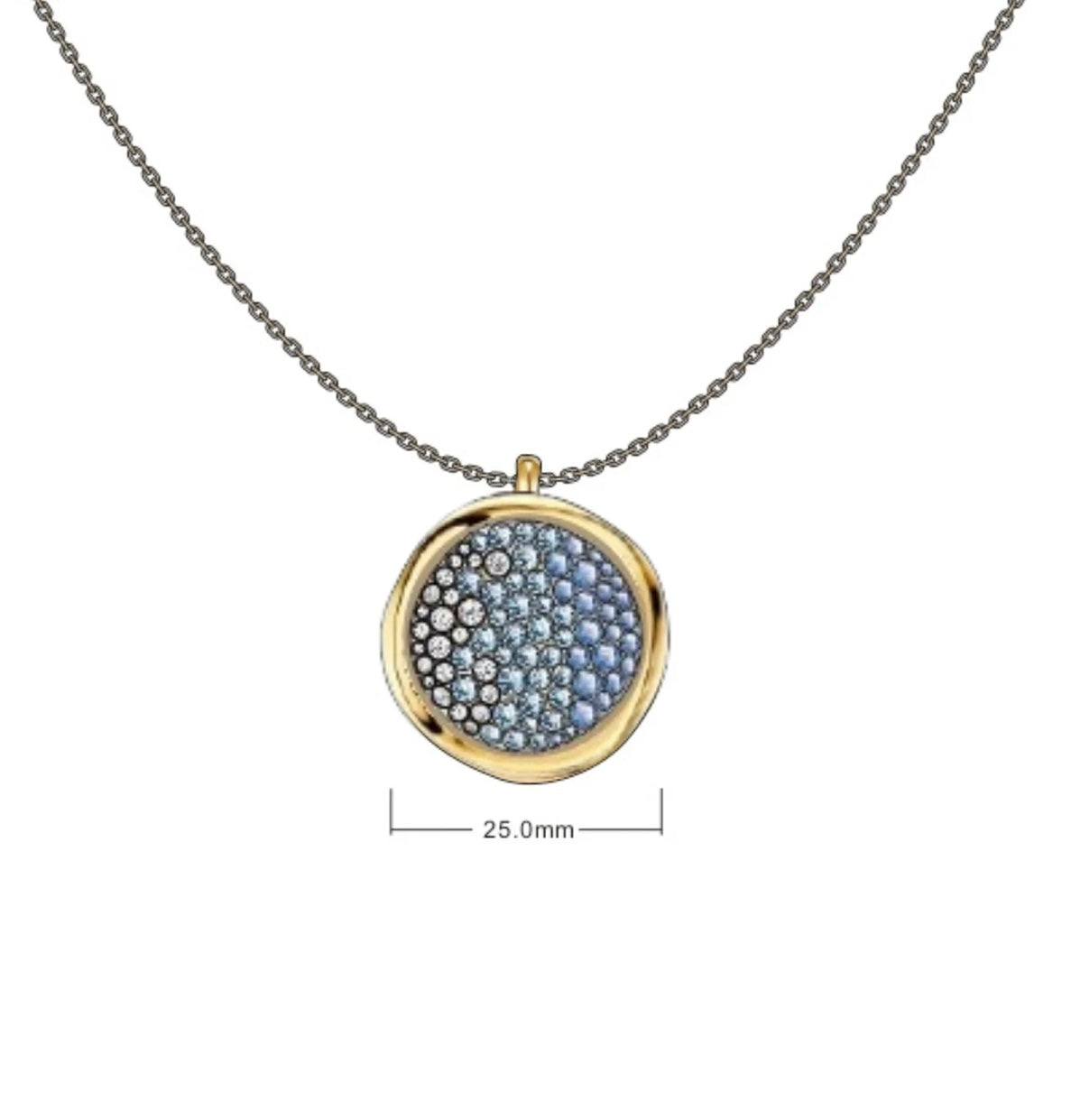 COLLANA DISCO GRANDE ARGENTO DORATO SOGNI