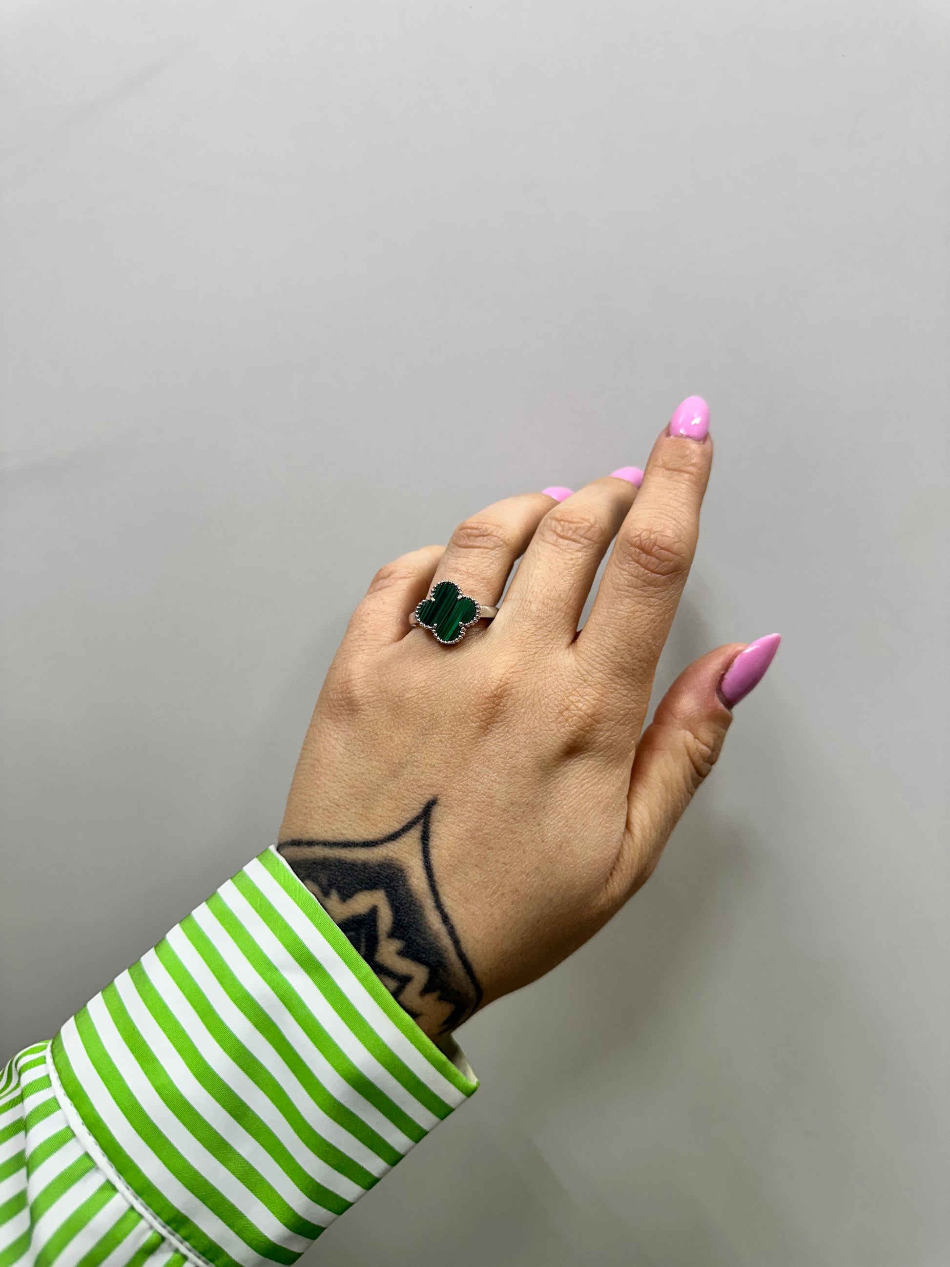 ANELLO QUADRIFOGLIO ARGENTO 925