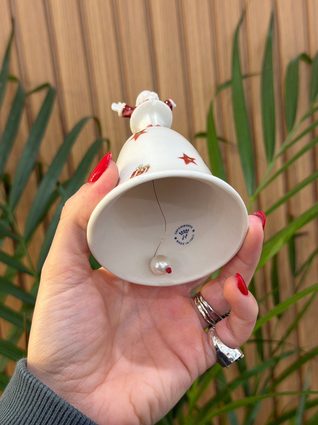 CAMPANA BABBO NATALE CERAMICA DI CAPODIMONTE