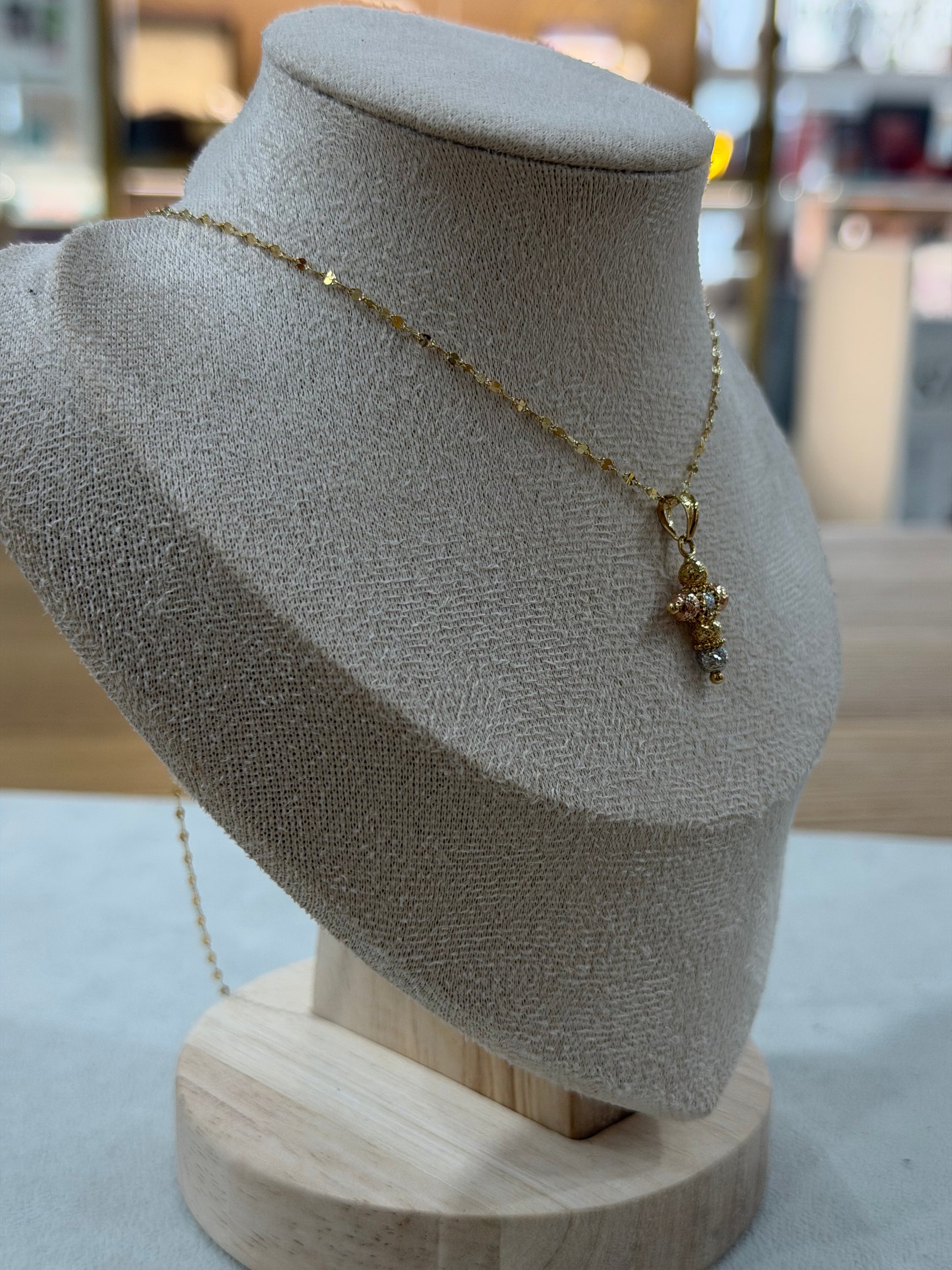 COLLANA IN ORO 18KT CON CROCE MILLE LUCI