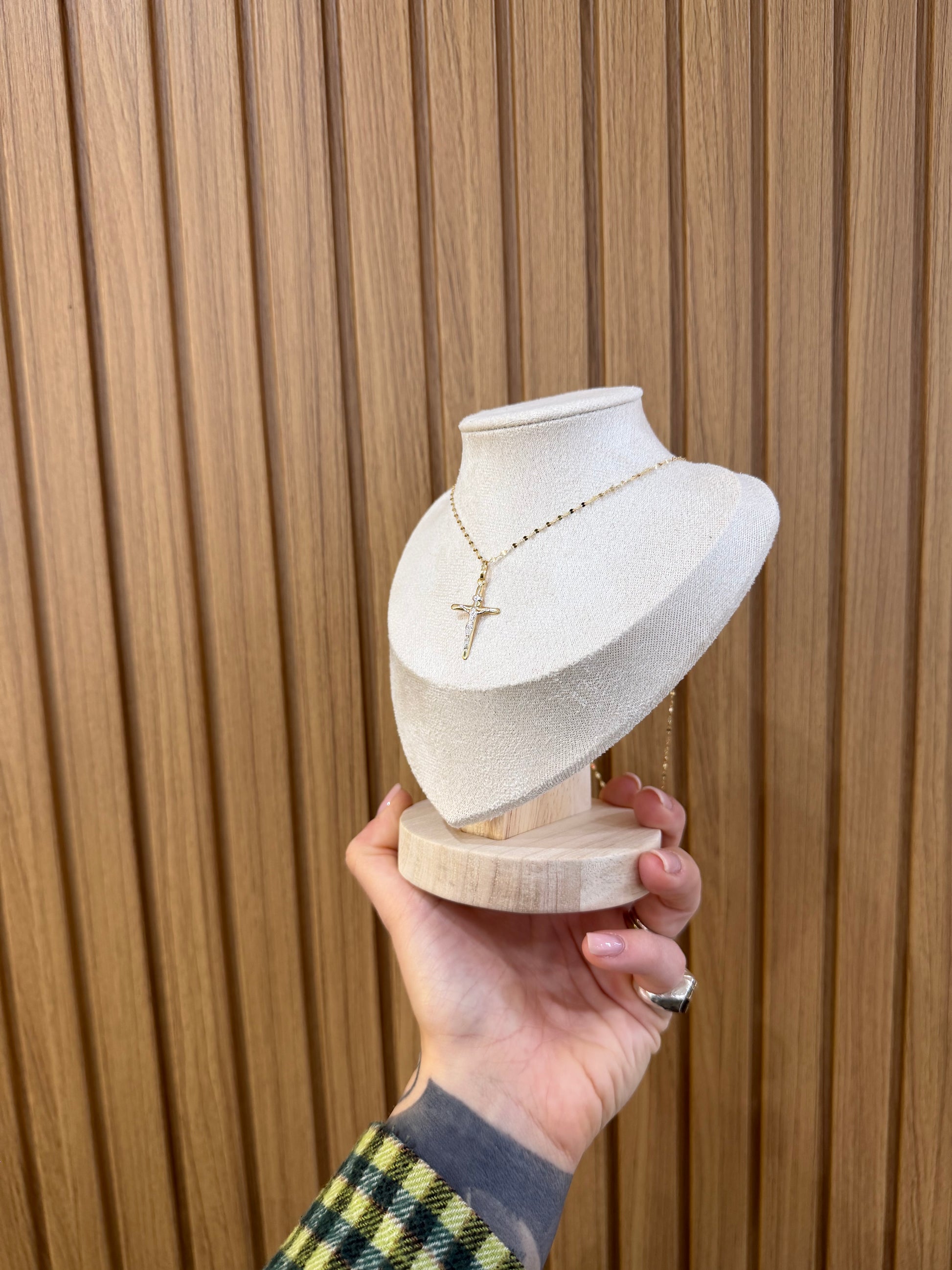 COLLANA CROCE ORO 18KT