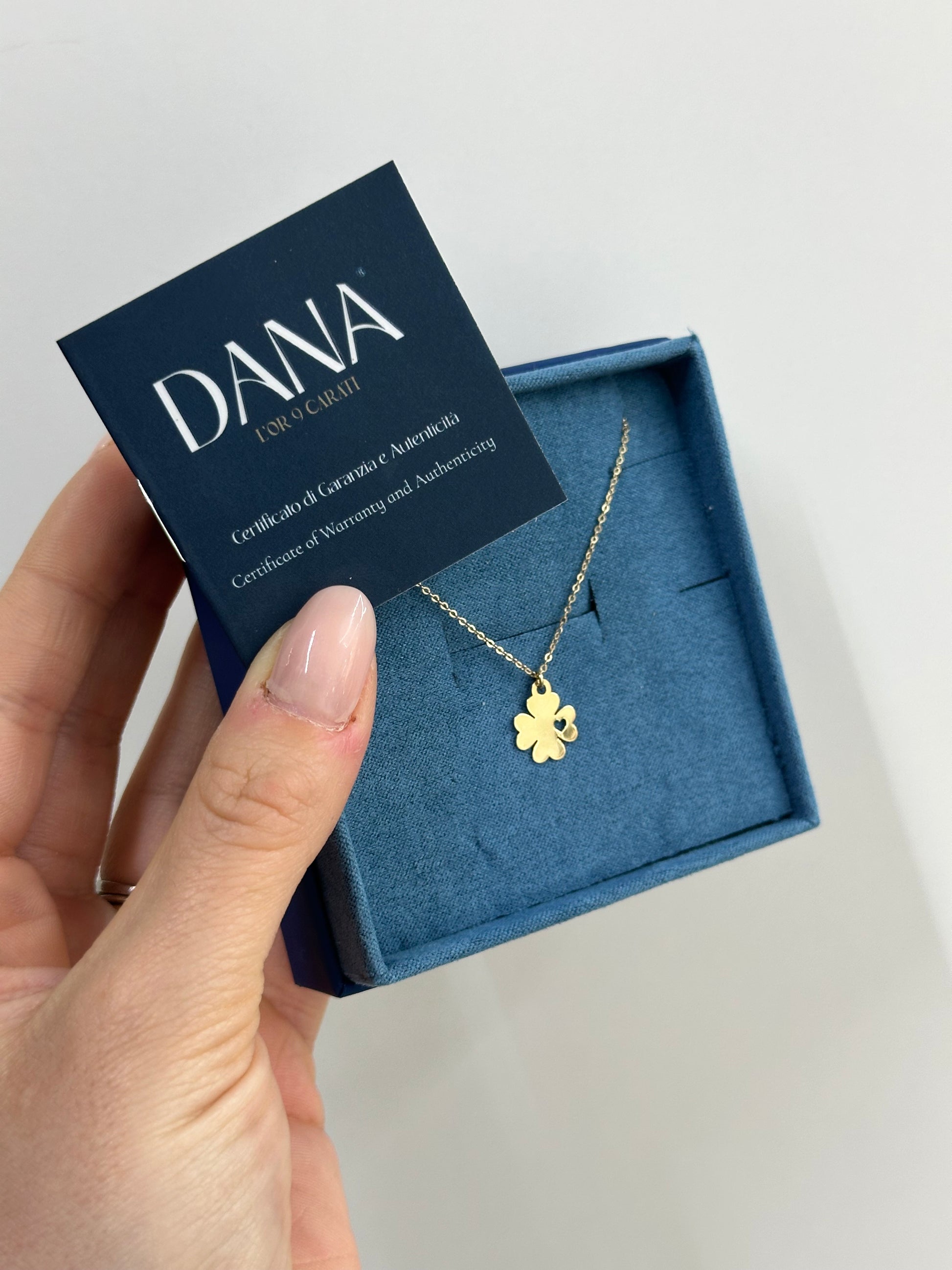 COLLANA QUADRIFOGLIO ORO 9 CARATI