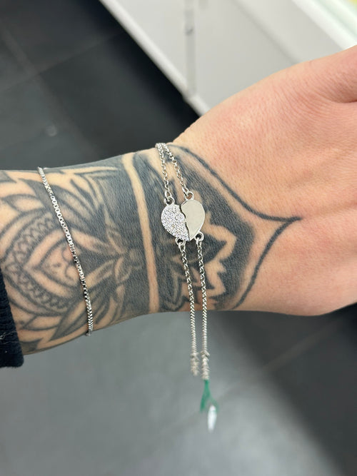 2 BRACCIALI CUORI IN ARGENTO 925 DA CONDIVIDERE