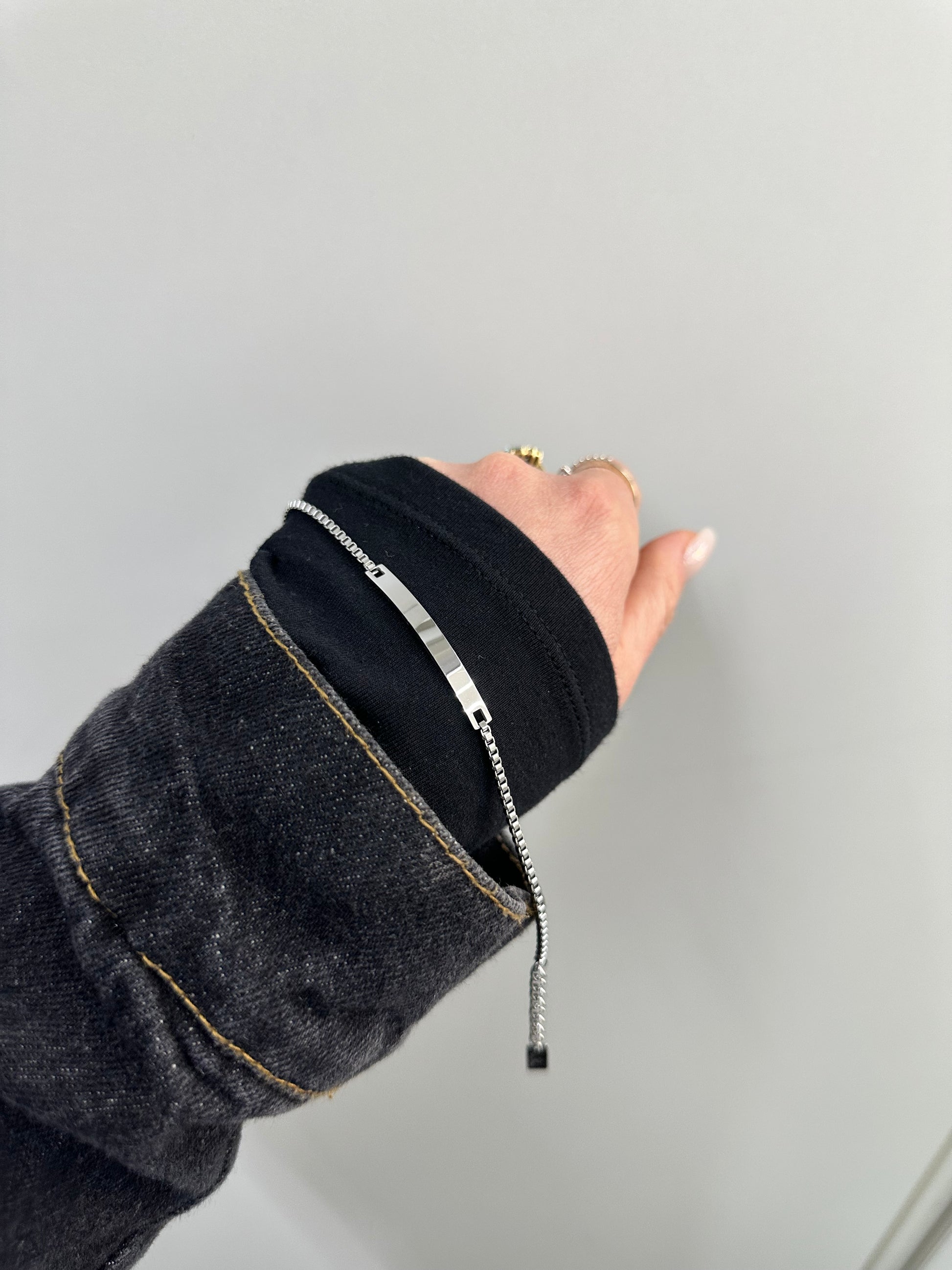BRACCIALE MINI TARGA IN ACCIAIO