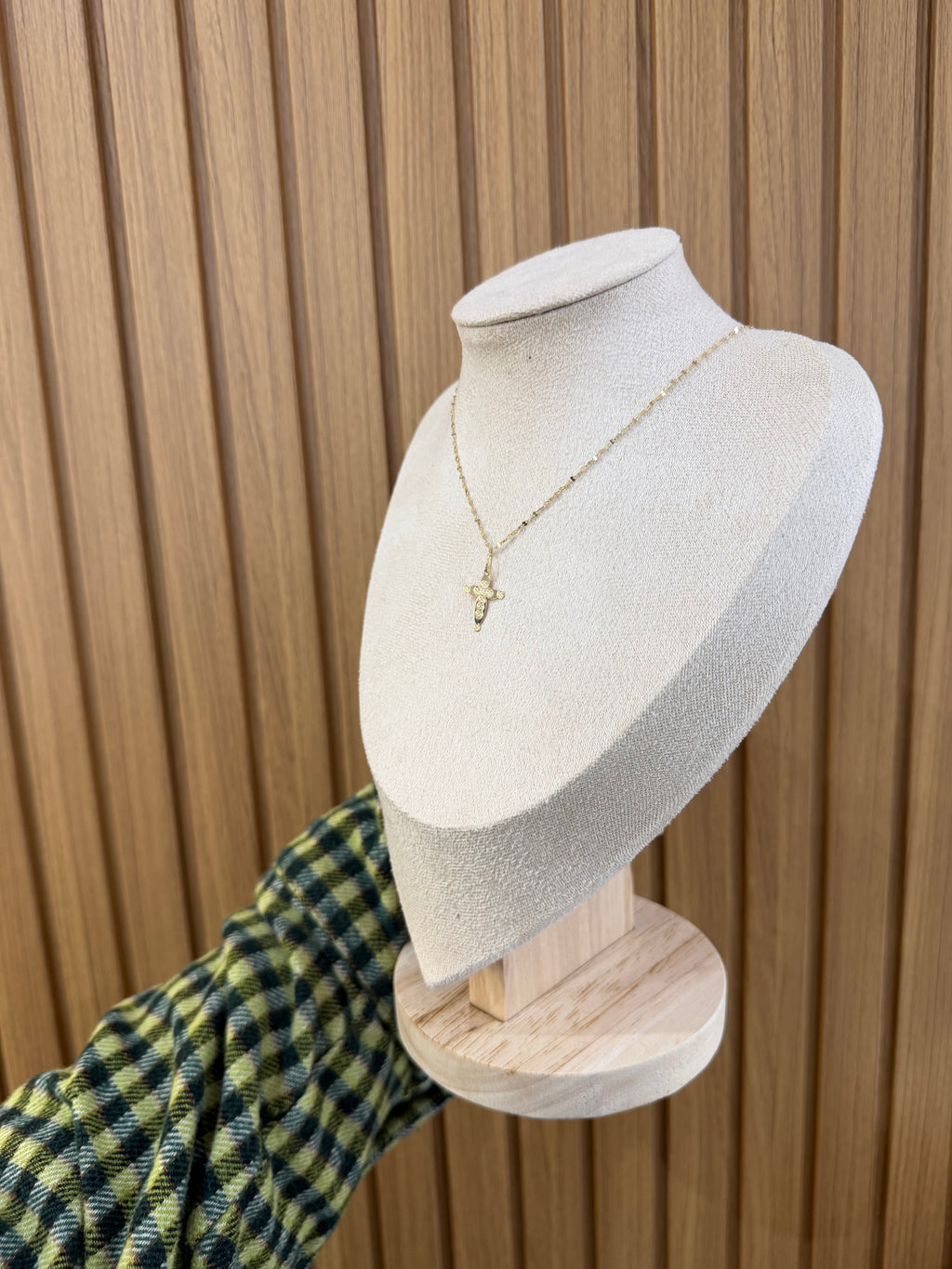 COLLANA ORO 18KT SPECCHIATA CON CIONDOLO CROCE