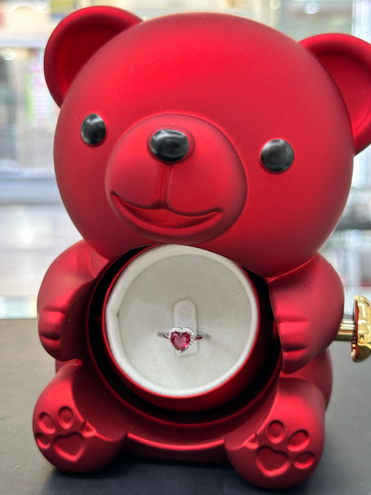 BOX TEDDY CON ANELLO HEART